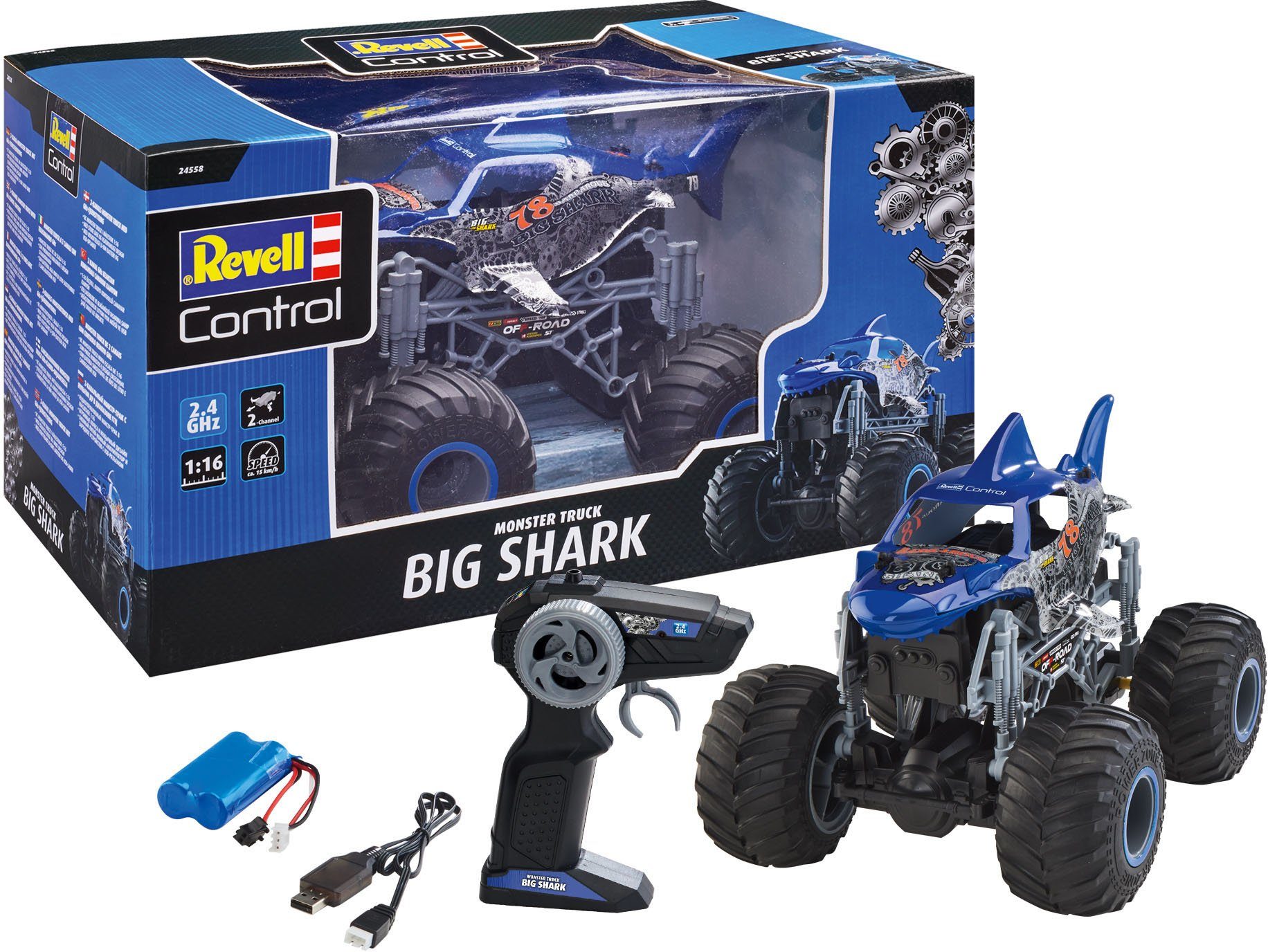 Image of RC Monster Truck Big Shark, Revell Control Ferngesteuertes Auto