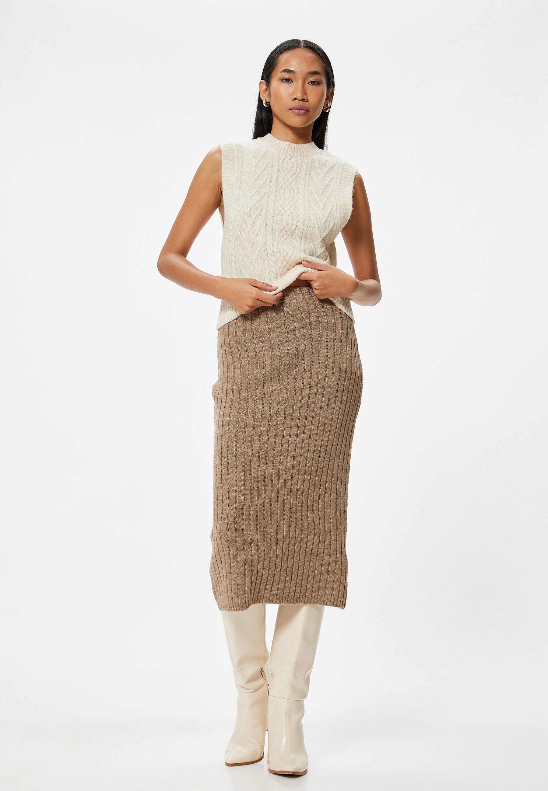 Koton Strickrock Midi Länge Bleistiftrock günstig online kaufen