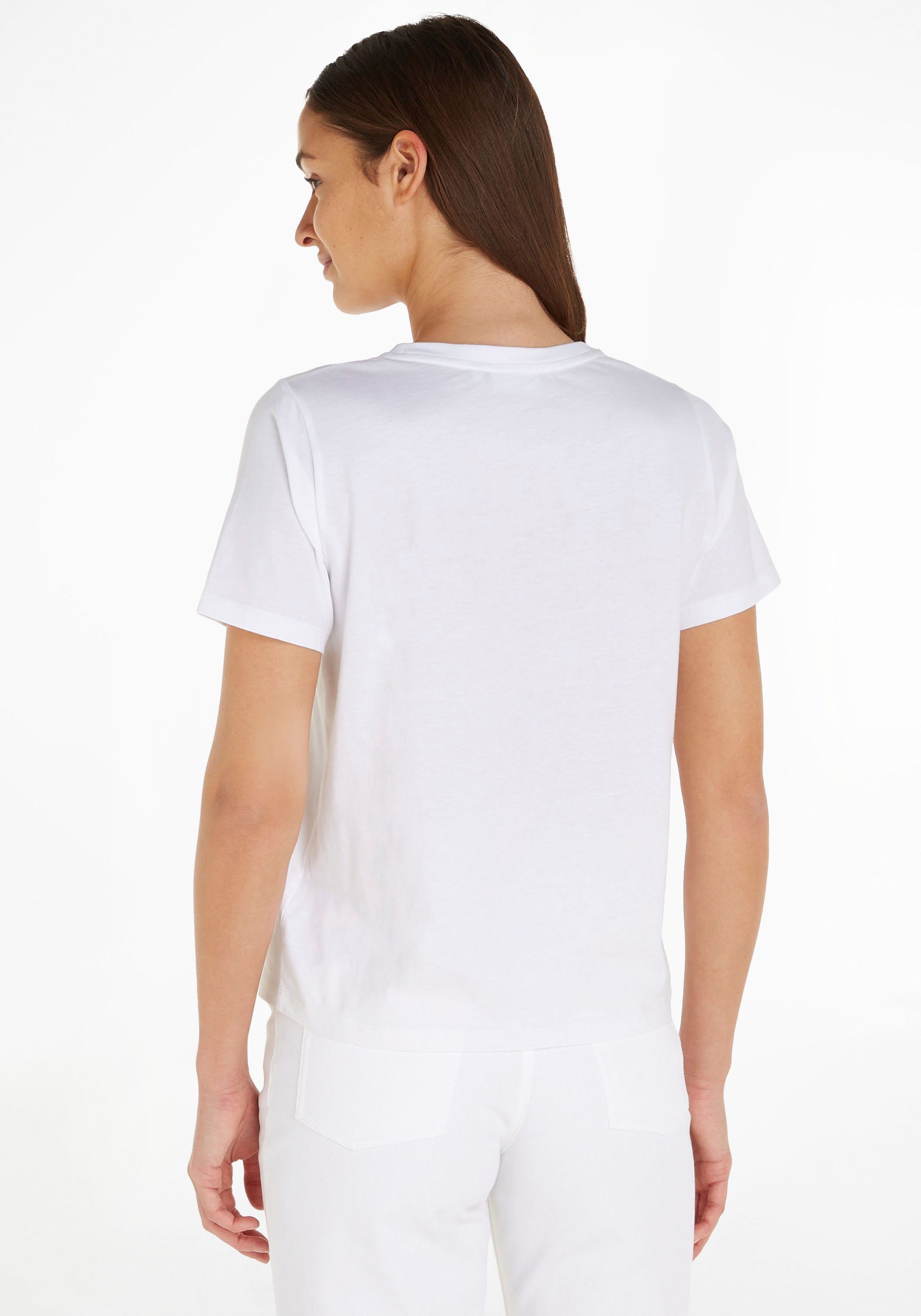 Baumwolle MICRO LOGO T-SHIRT Klein reiner T-Shirt aus Calvin Bright-White