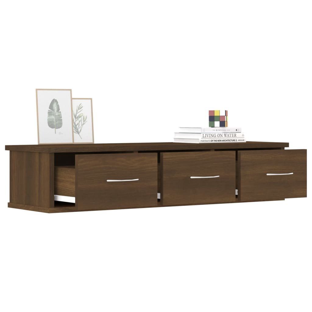 Wandregal Holzwerkstoff Braun cm furnicato Wandschrank 88x26x18,5 Eichen-Optik