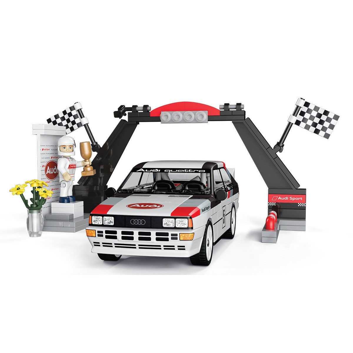 COBI Weihnachtsbaumkugel Bausatz Audi Quattro Group 4 weiß/gelb 1:35 1 Figur – Bild 3 von 5