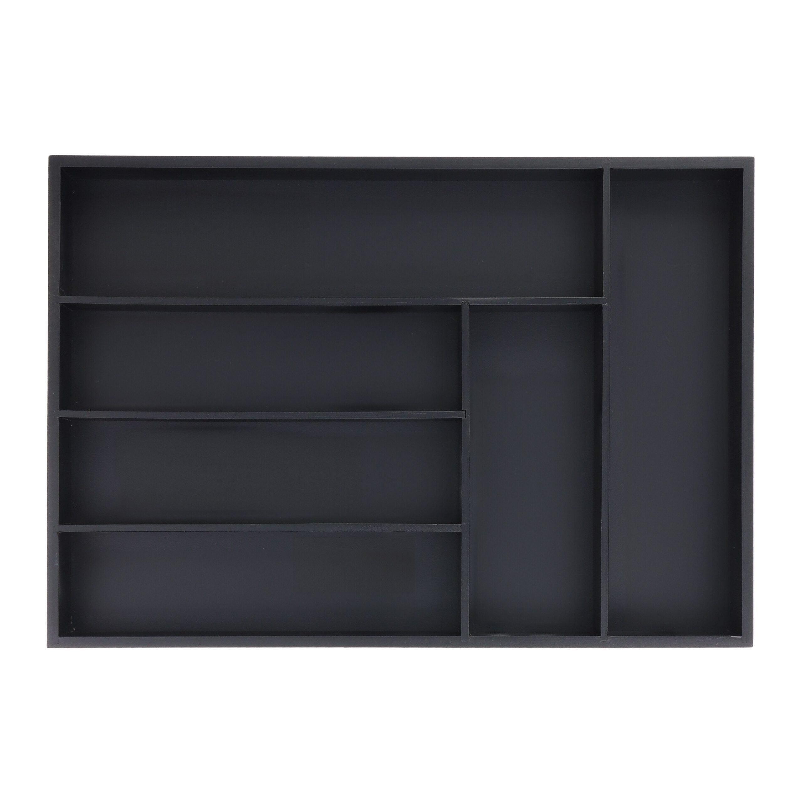 relaxdays Besteckkasten Schwarzer Besteckkasten 6 Fächer günstig online kaufen