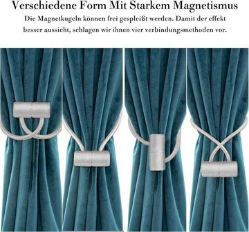 Raffhalter Magnetische Vorhangbänder Vorhangclips Seilvorhangclips, Coonoor, (Sätze, 4-tlg), Für Stoffe und Vorhänge