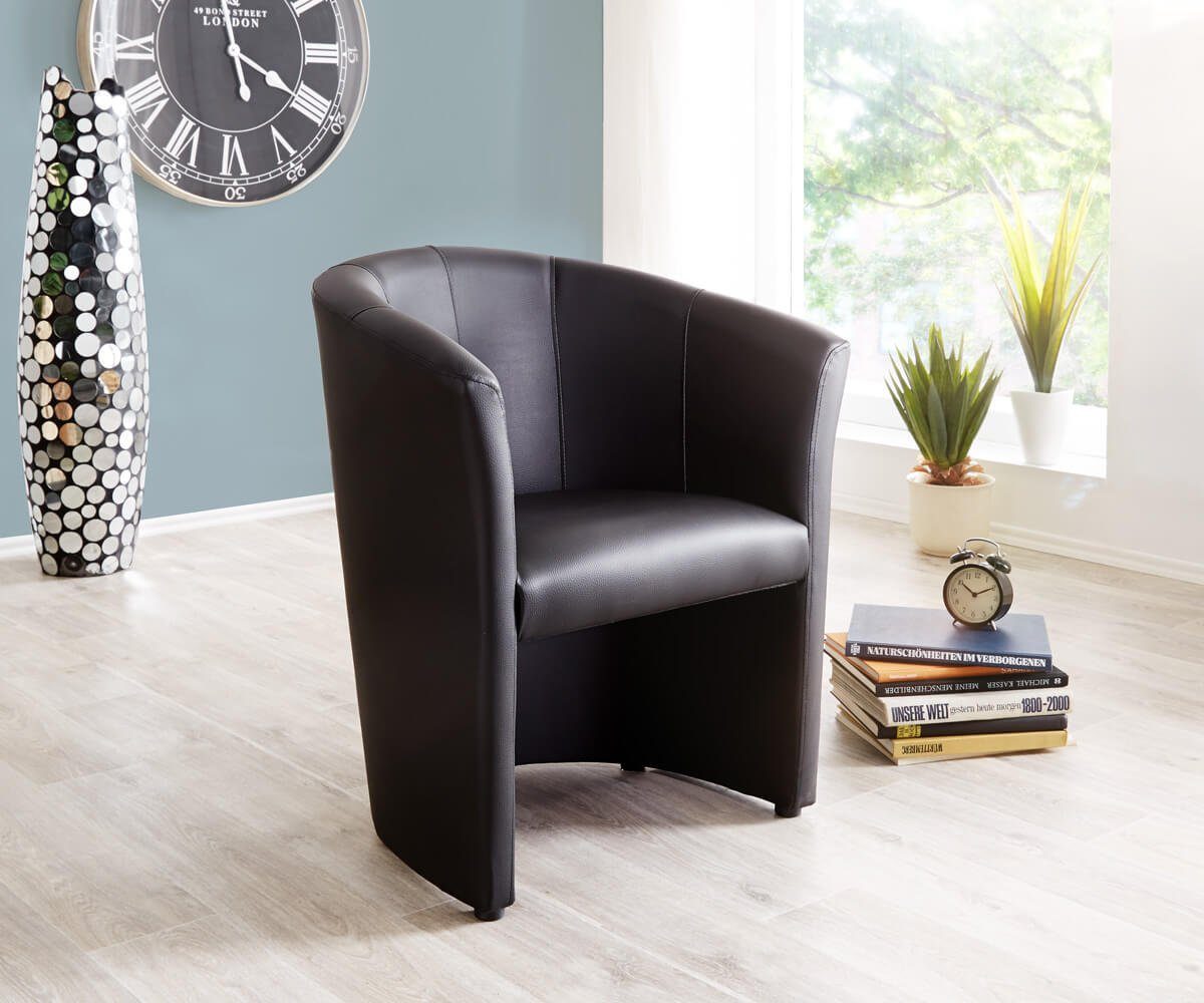 Delife Cocktailsessel Pieder Schwarz Gepolstert Kunstleder Cocktailsessel Designsessel Online Kaufen Otto