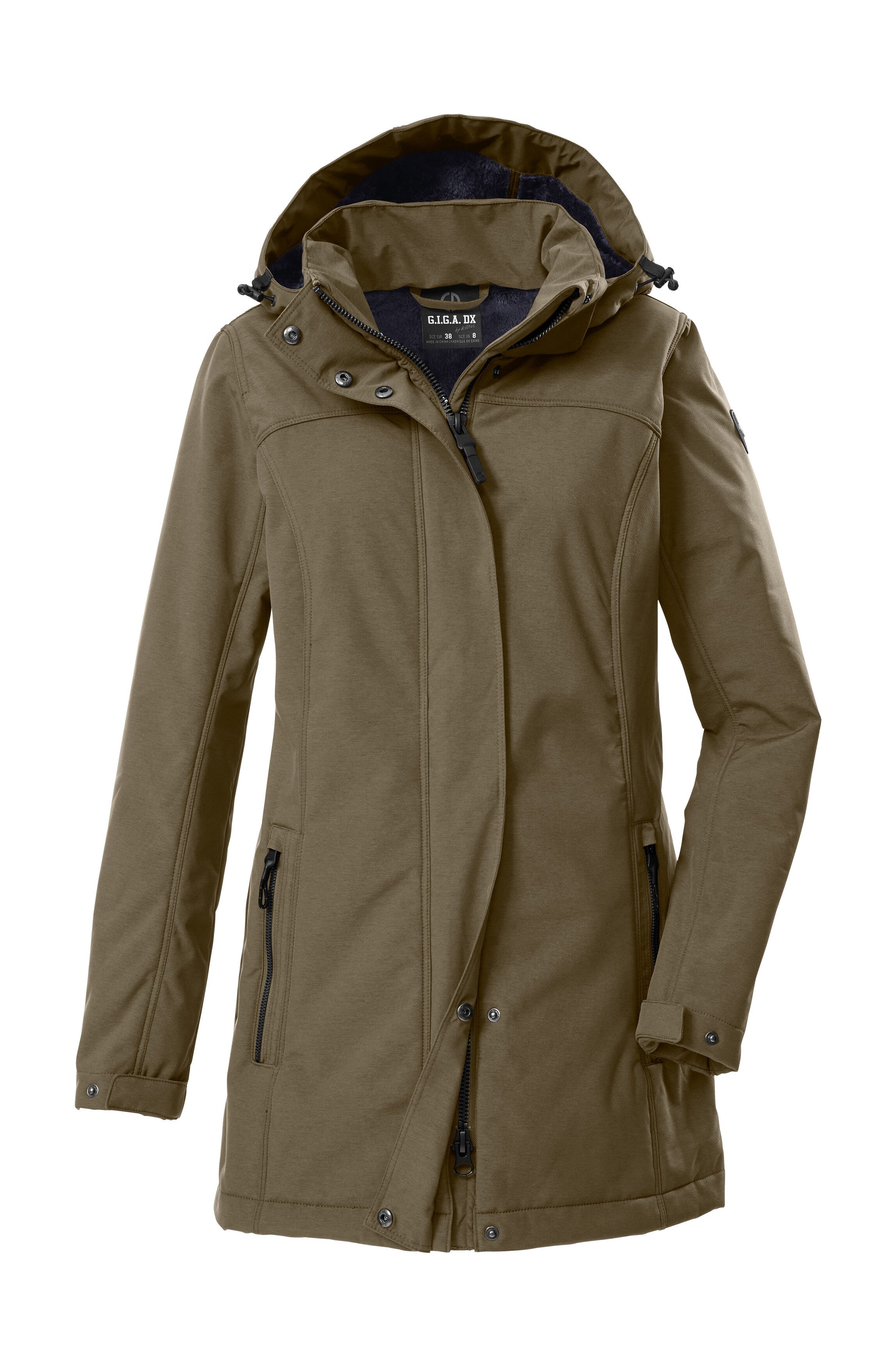 G.I.G.A. DX by killtec Softshellparka GW 36 WMN SFTSHLL PRK Softshellparka: wasserdicht, Teddyfell, 2-Wege-Reißverschluss