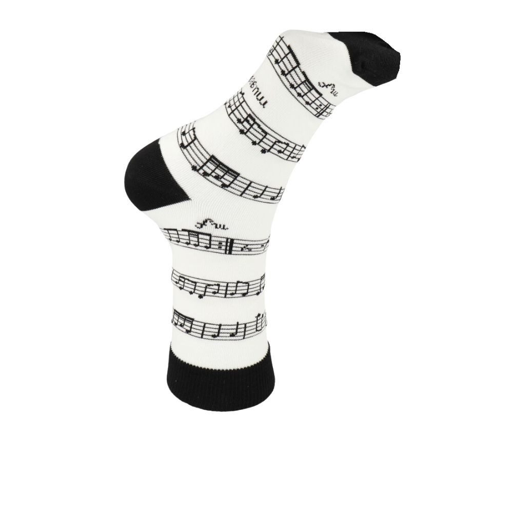 mugesh Freizeitsocken Musik Socken weiß mit Noten für Musiker günstig online kaufen