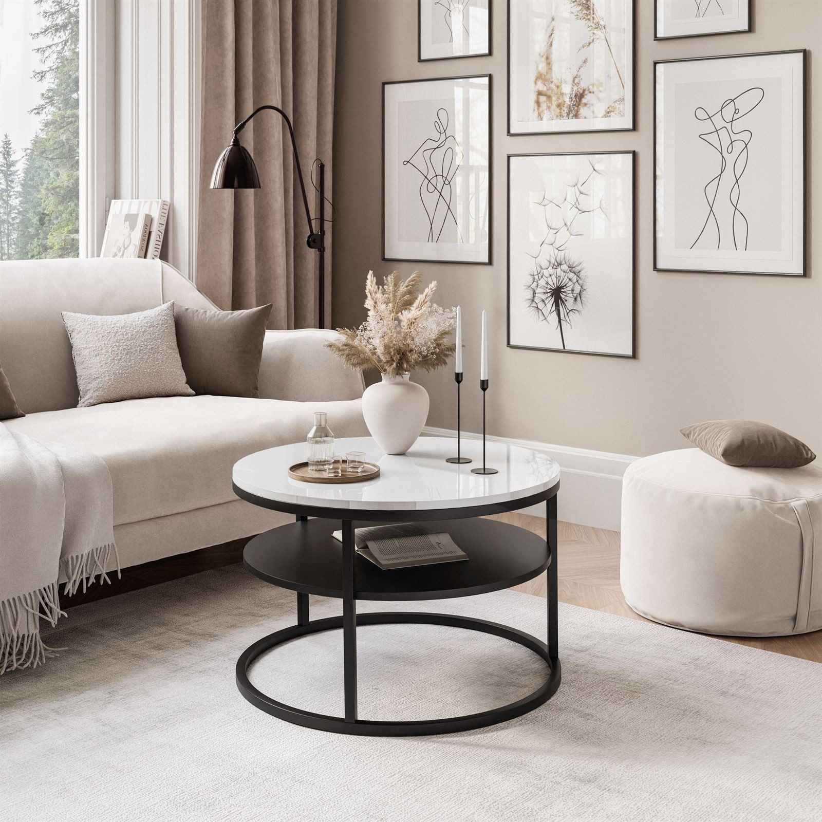 Lookway Couchtisch Ciri 60 mit Ablage, günstig online kaufen