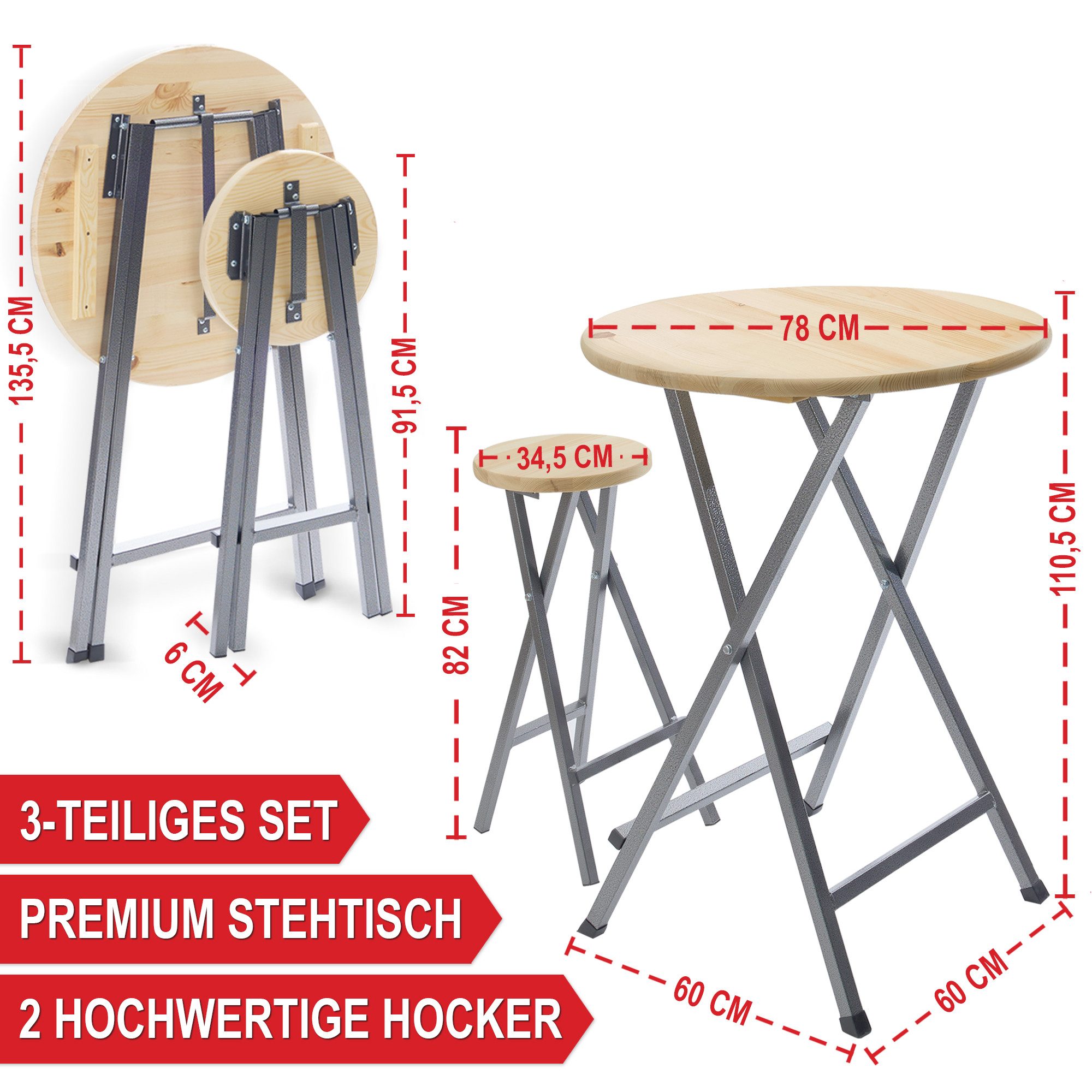 Onbest Stehtisch Set Premium klappbar mit günstig online kaufen