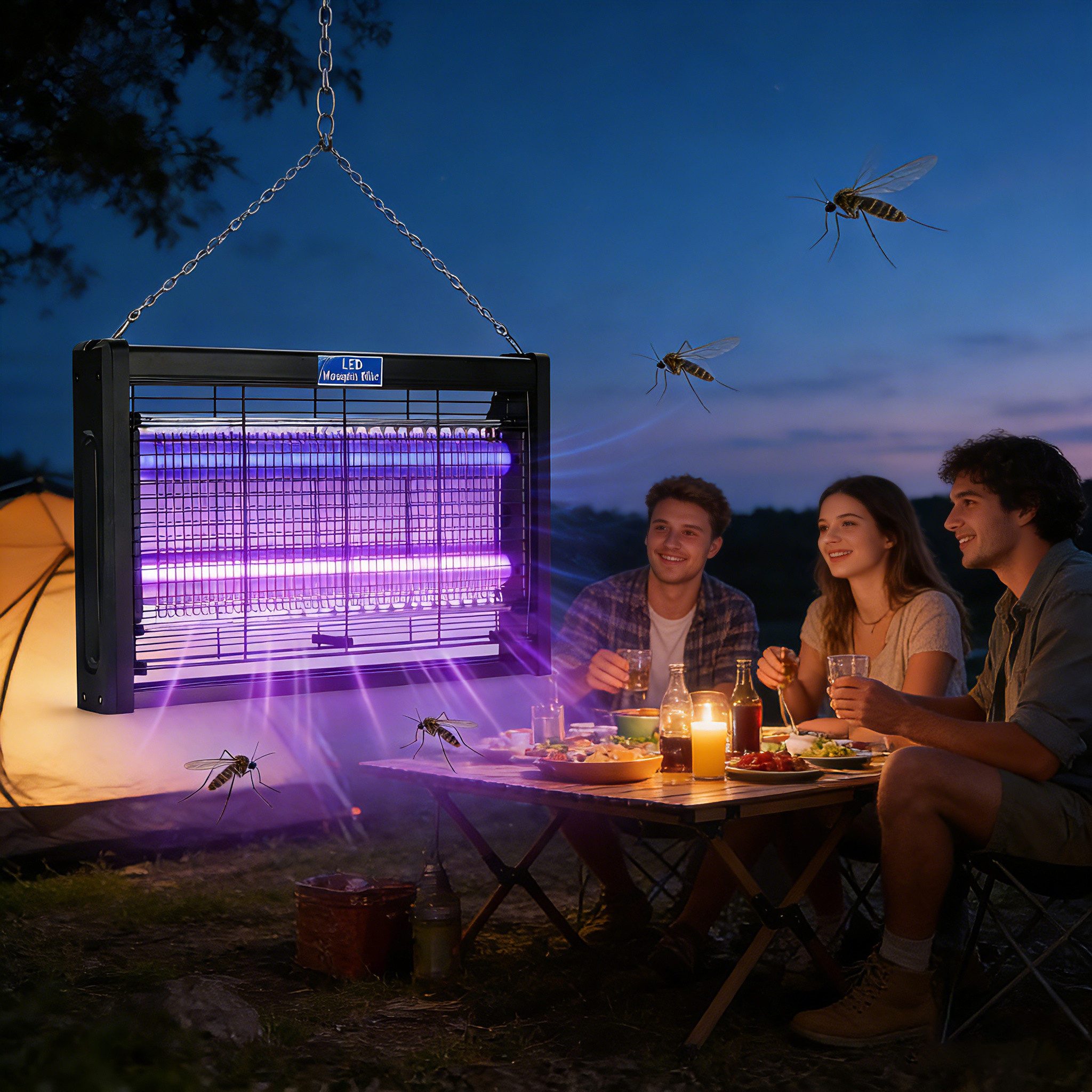 OYLCDI Insektenvernichter Elektrisch UVA Insektenlampen,Mückenlampe 40 W Mückenvernichter, mit abnehmbarer Aufhängekette,für Wohnzimmer, Schlafzimmer und Gärten