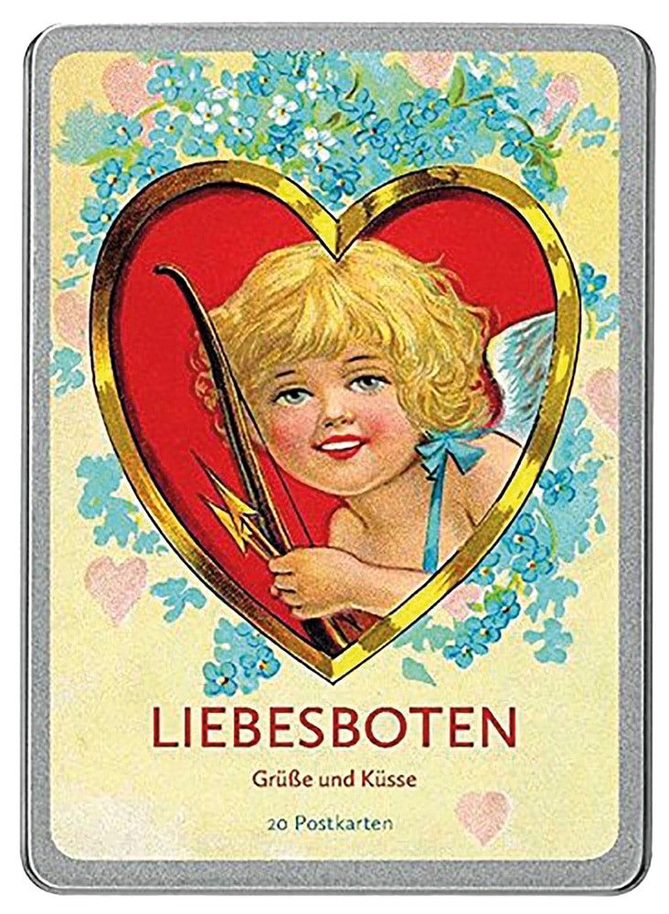 Postkarte Liebesboten: Grüße und Küsse