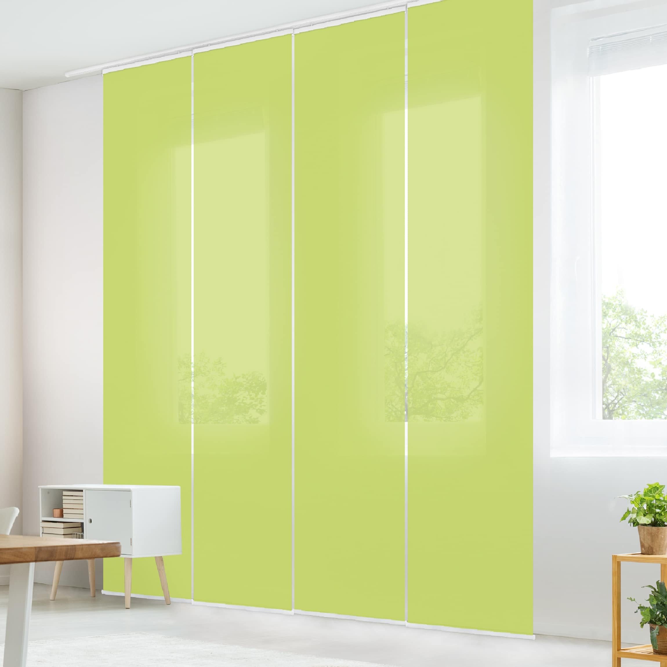 Bilderdepot24 Schiebegardine modern Flächenvorhang blickdicht Frühlingsgrün günstig online kaufen