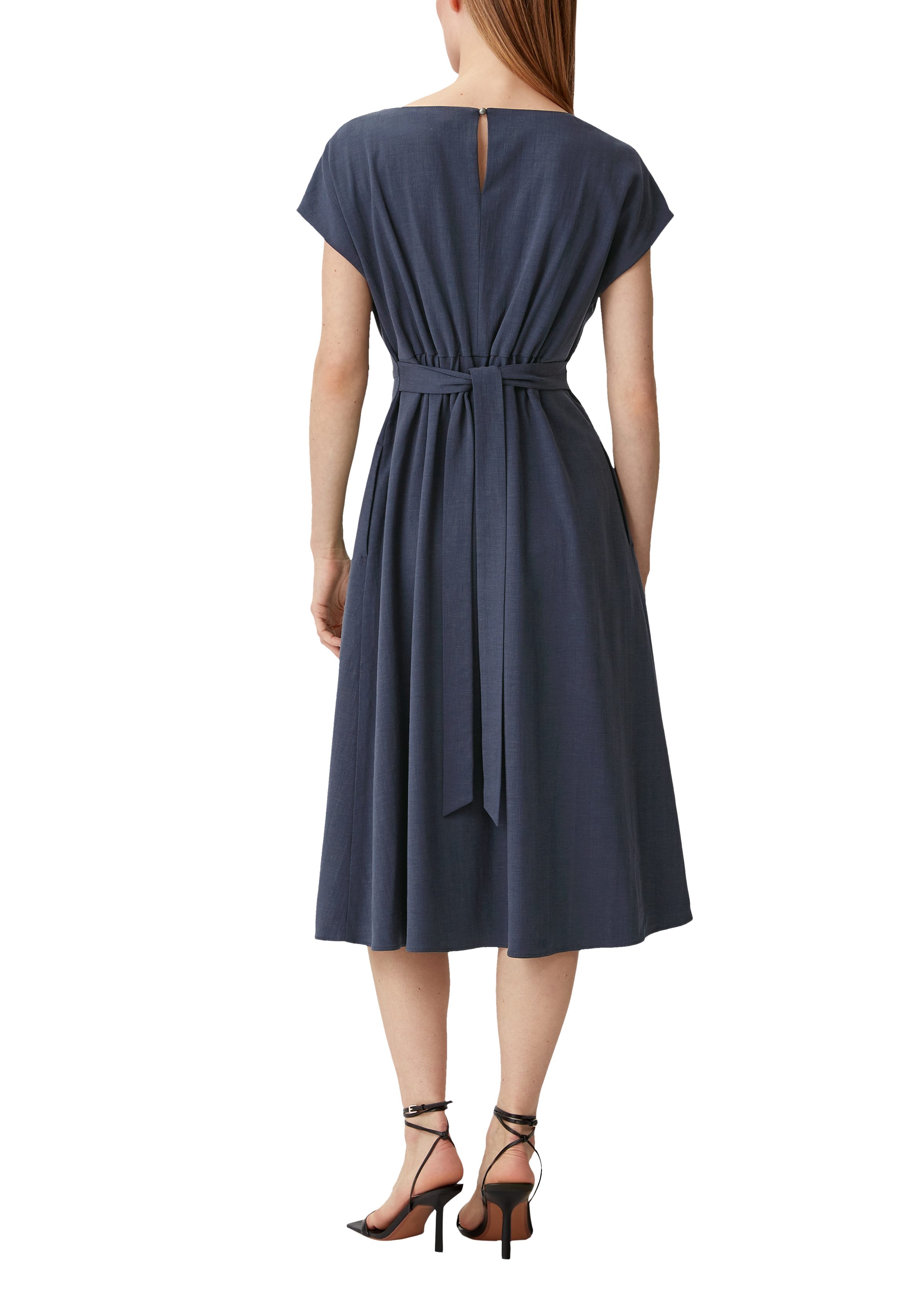Maxikleid Leinenmix aus Comma tiefblau Kleid