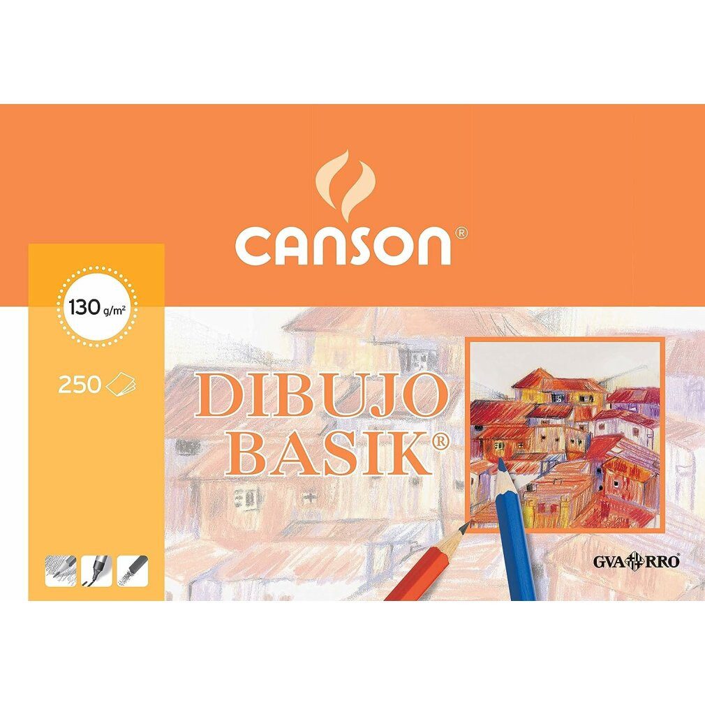 canson Zeichenpapier Zeichenpapier Basik 130 g 250 Bettlaken (210 x 297 mm)