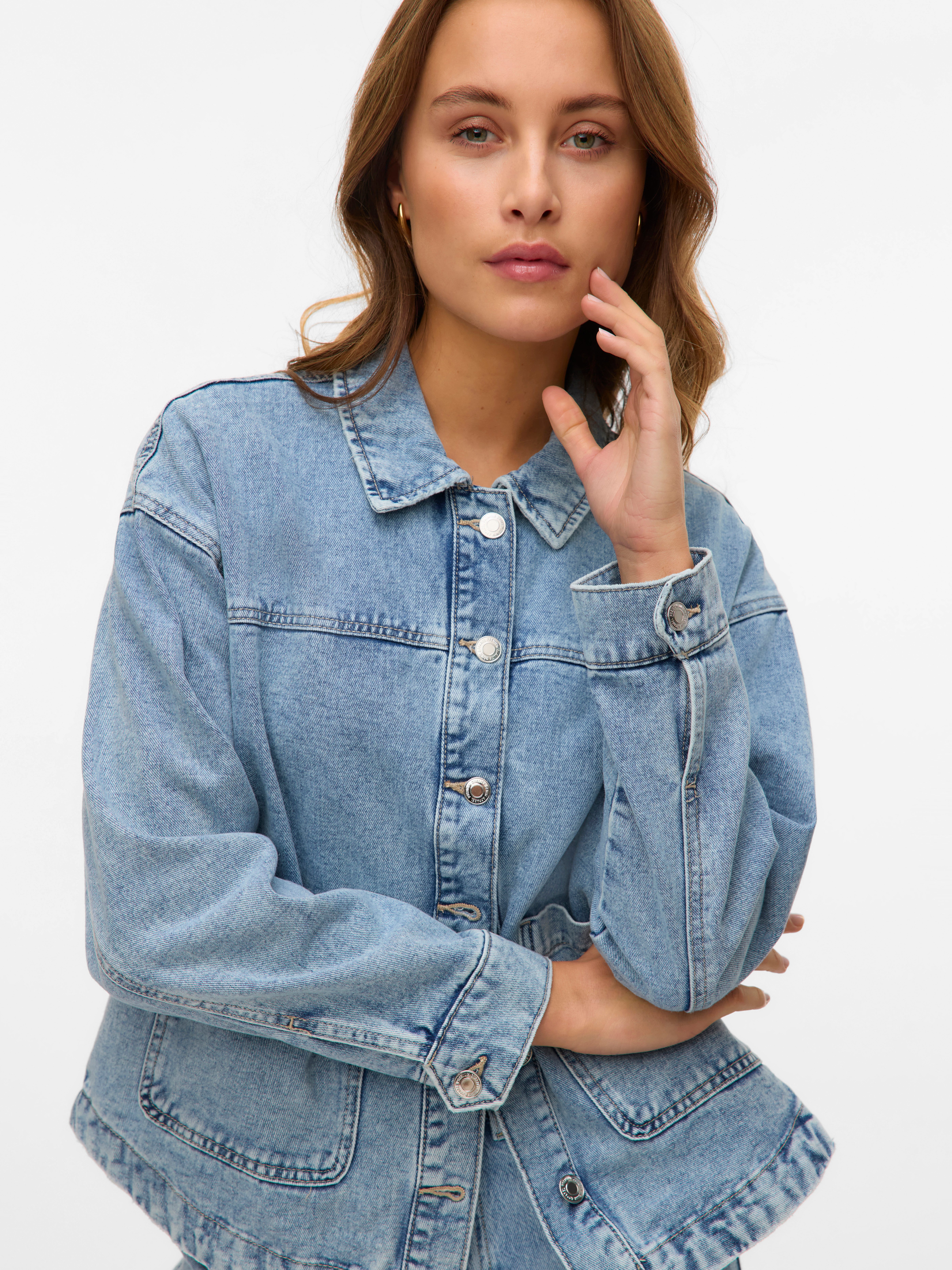 Vero Moda Jeansjacke VMJAMIE LS DENIM SHACKET MIX NOOS Baumwollmischung