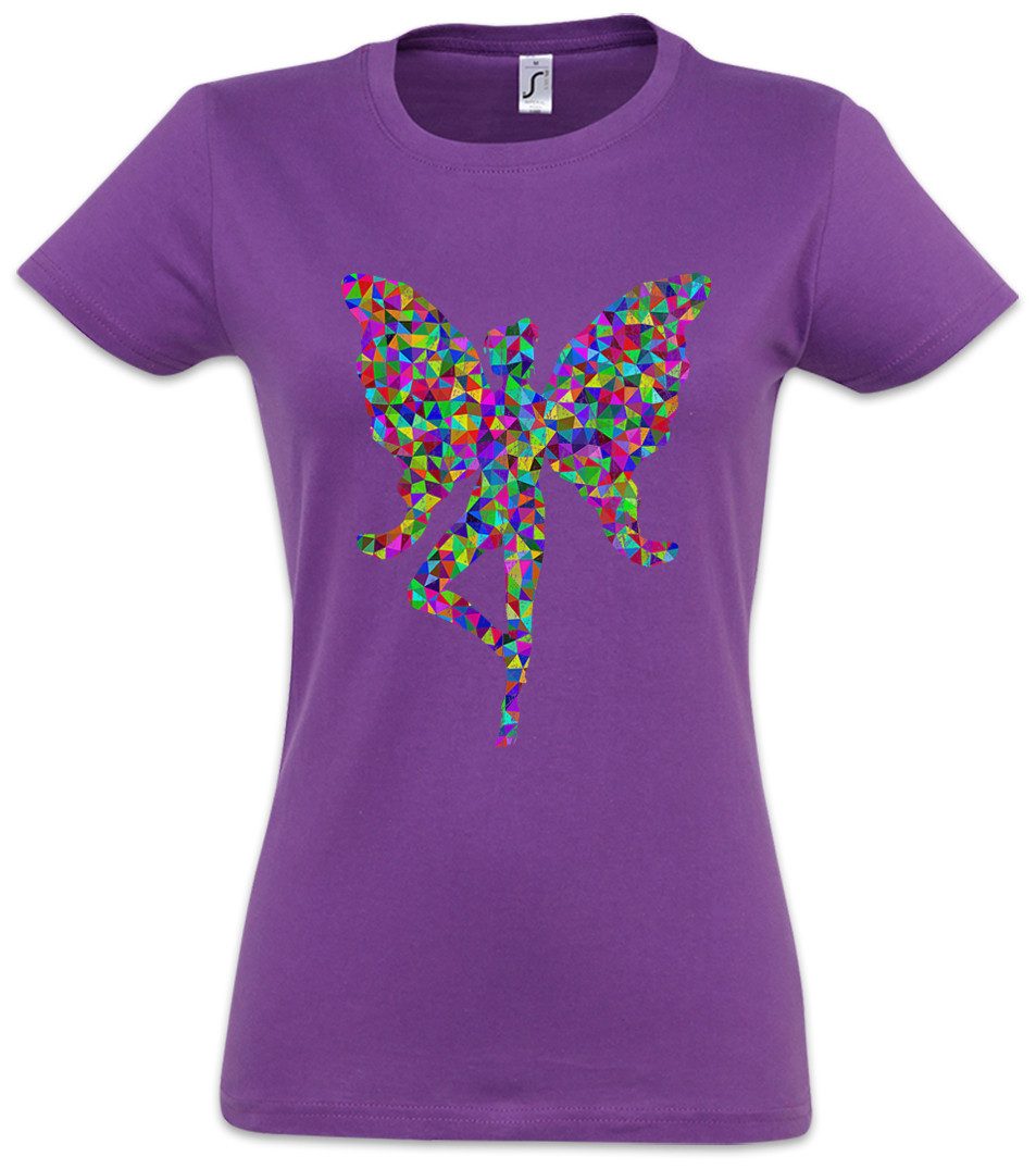 Urban Backwoods Print-Shirt Colored Fairy Damen T-Shirt Elves Fairies Elfen Feen Fantasy Einhorn (1-tlg) Rainbow Toon Cartoon Comic