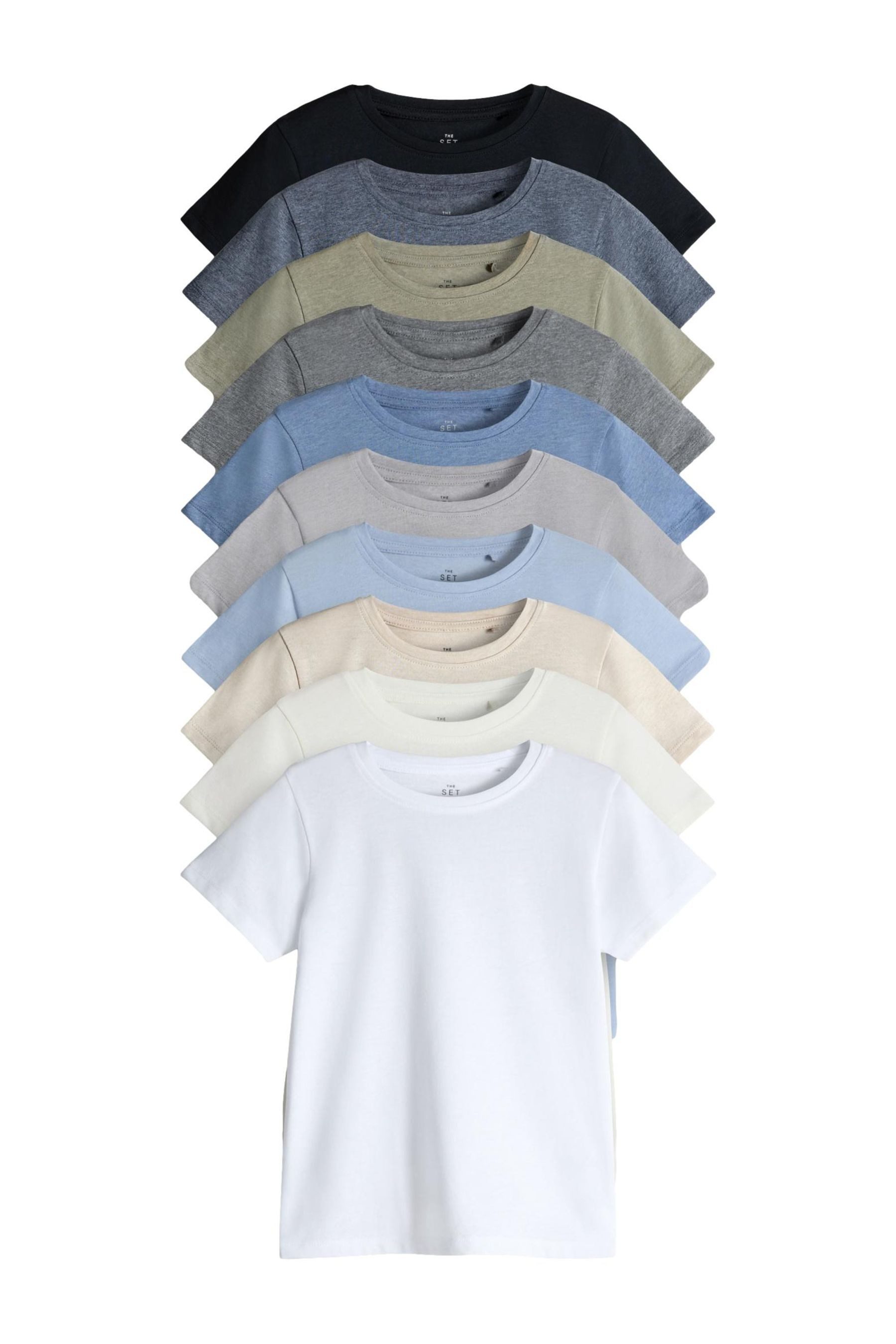 T-Shirt The Set Regular Fit Kurzarm-T-Shirts, 10er-Pack