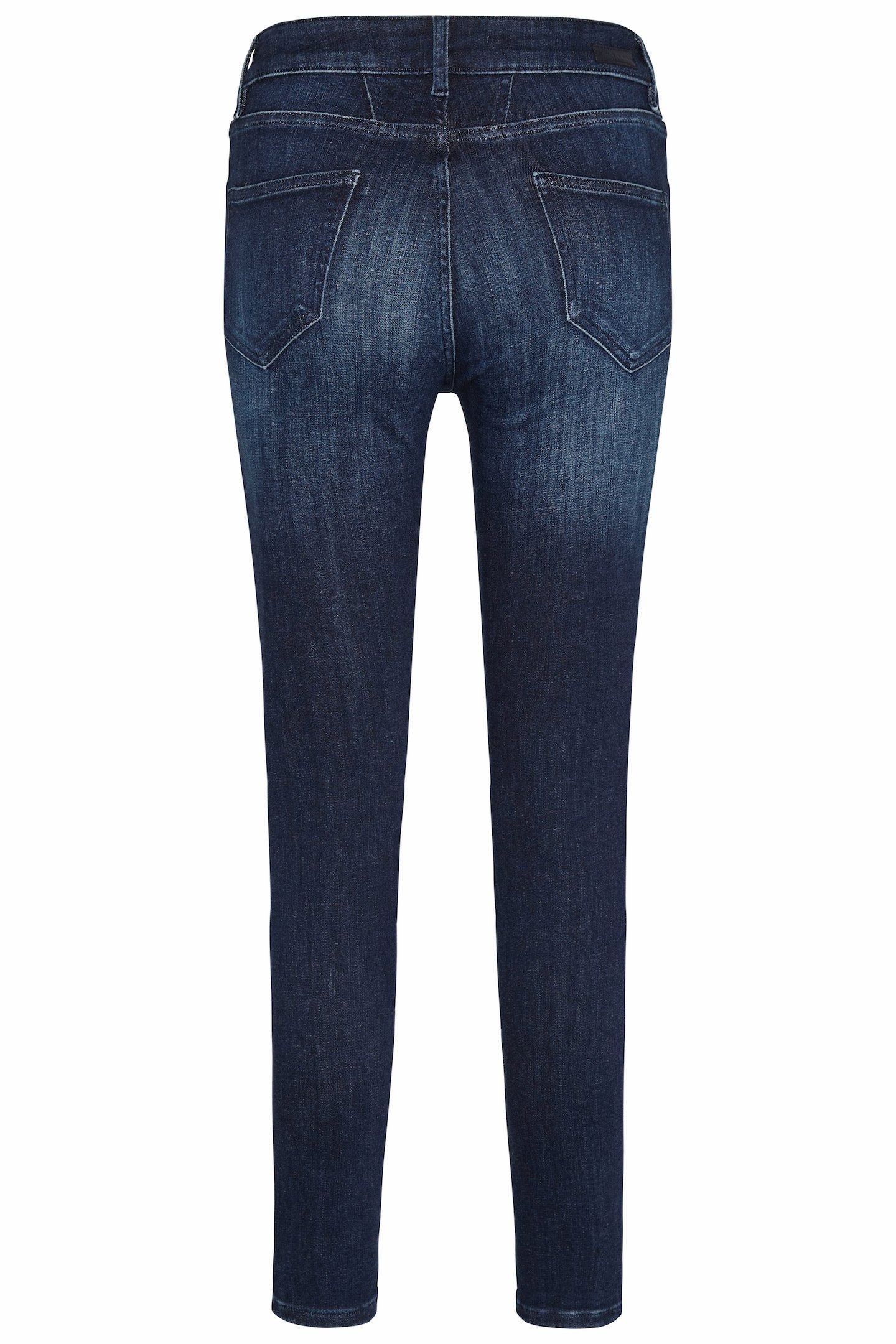 dunkelblau Used-Waschung 5-Pocket-Jeans bugatti leichte