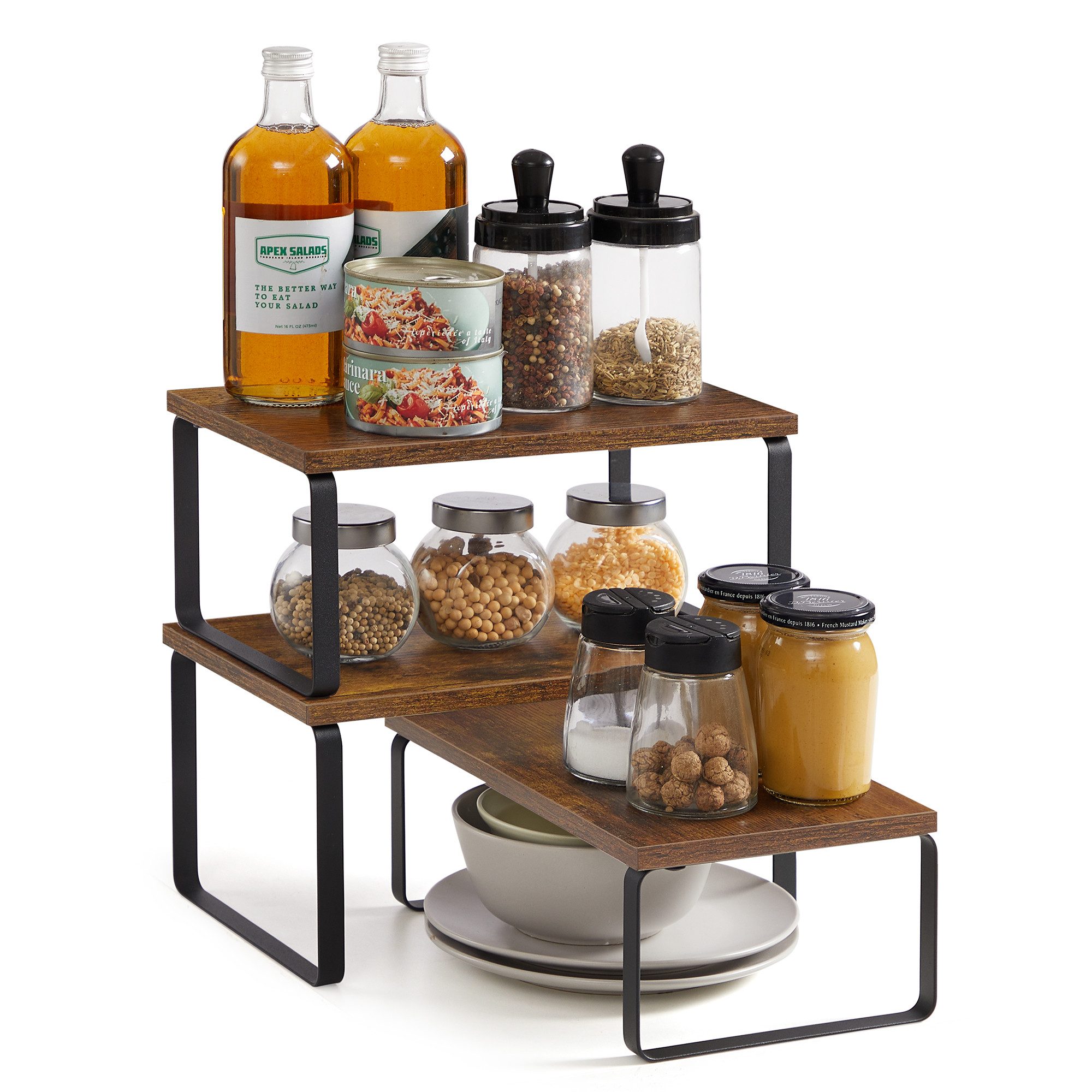 SONGMICS Gewürzregal, 3-tlg., Küchenregal, erweiterbar, Gewürzhalter günstig online kaufen