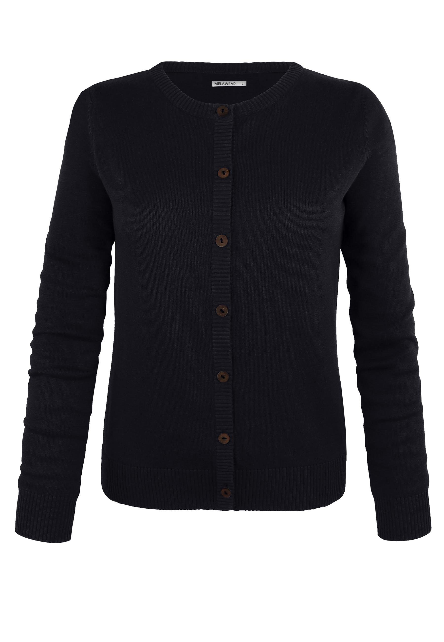 Rippbündchen Cardigan schwarz Damen Cardigan MELA