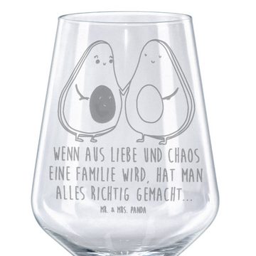 Mr. & Mrs. Panda Rotweinglas Avocado Pärchen - Transparent - Geschenk, Gesund, Hochwertige Weinacc, Premium Glas, Luxuriöse Gravur