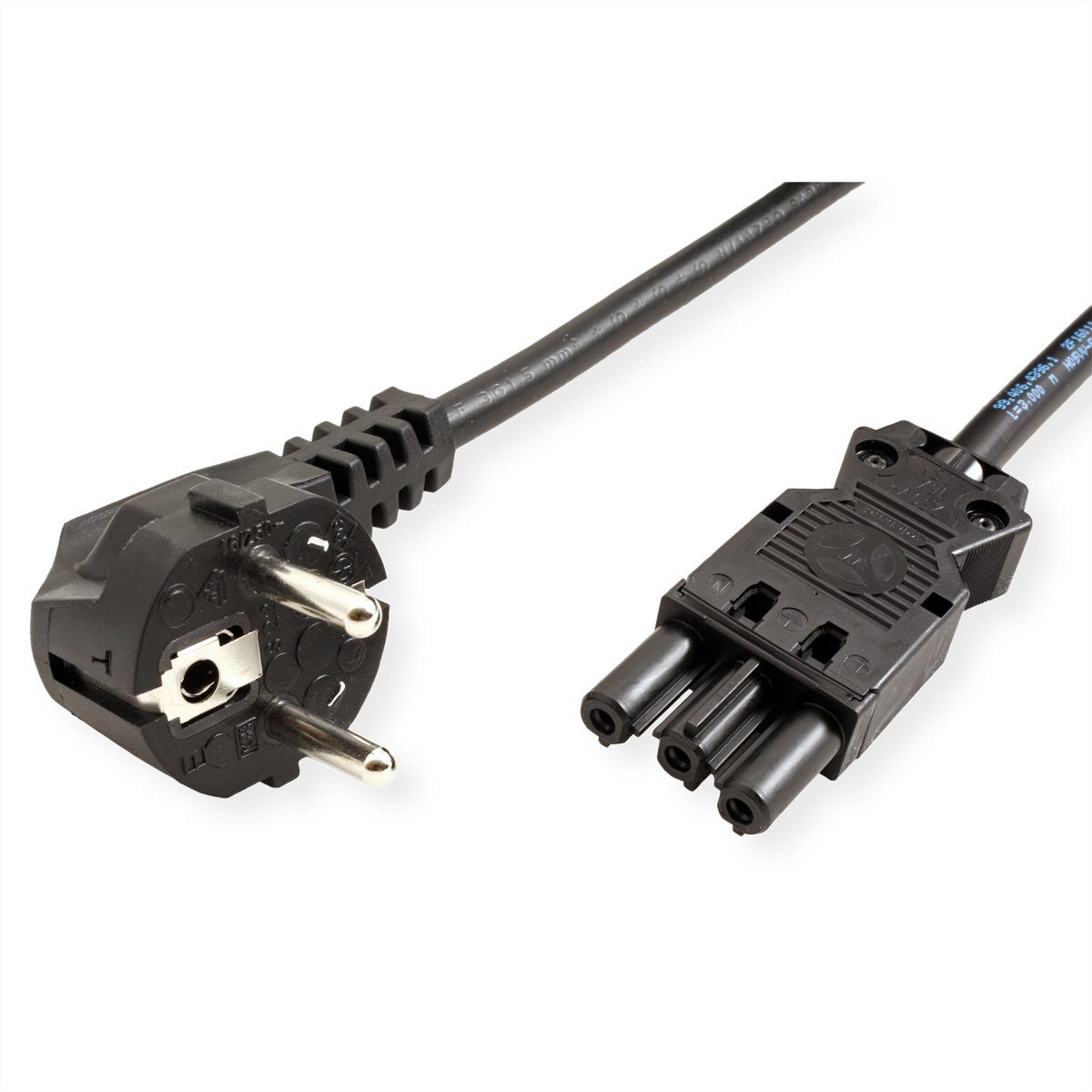 Gerätezuleitung (4 cm) Stromkabel, GST18-3 Bachmann Schutzkontakt/Gerätekupplung