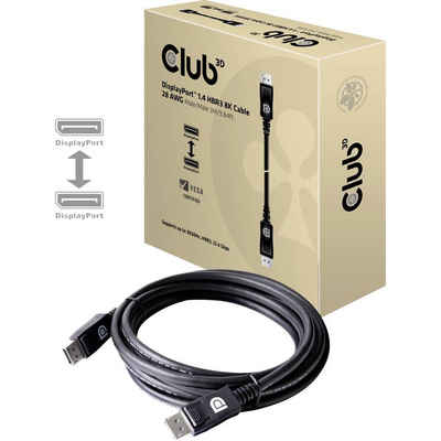 CLUB3D Club 3D DisplayPort 1.4 HBR3 8K Kabel HDMI-Kabel, (3.00 cm), Ultra HD (8K)