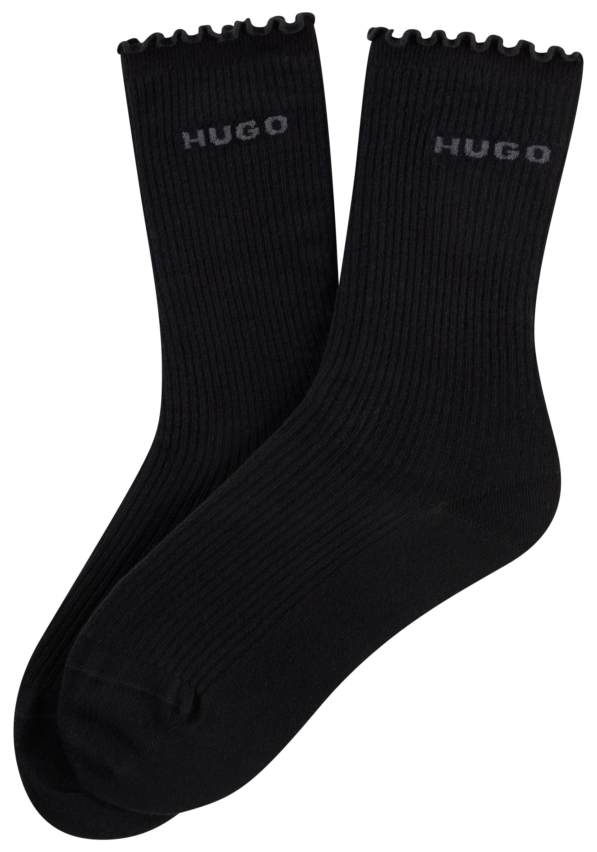 HUGO Basicsocken 2P RS LETTUCE CC W (2-Paar) Bund leicht gekräuselt günstig online kaufen