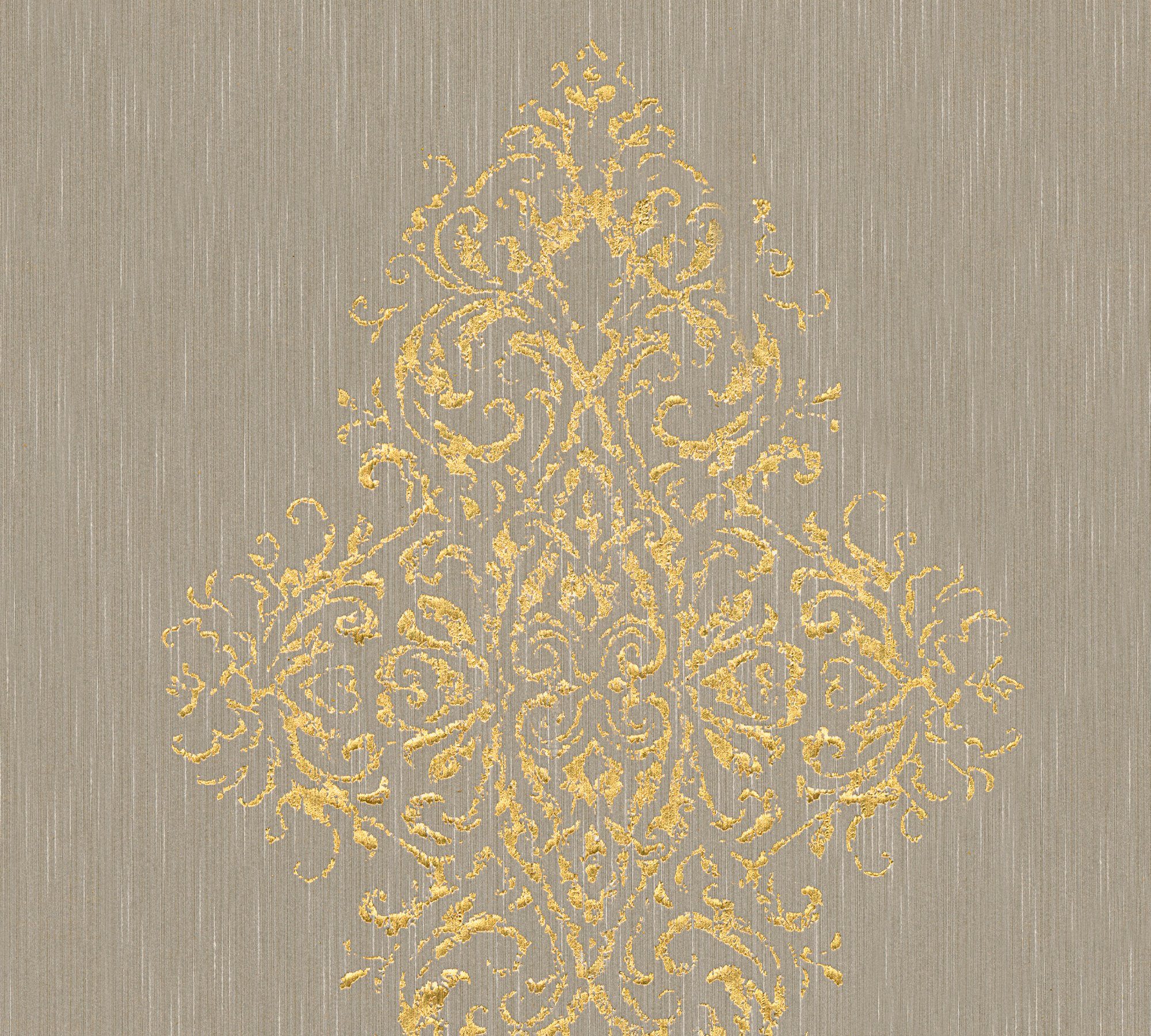 A.S. Création Architects Paper Textiltapete Luxury wallpaper, samtig, Barock, Textil Tapete Barock Metallic Effekt beige/gold