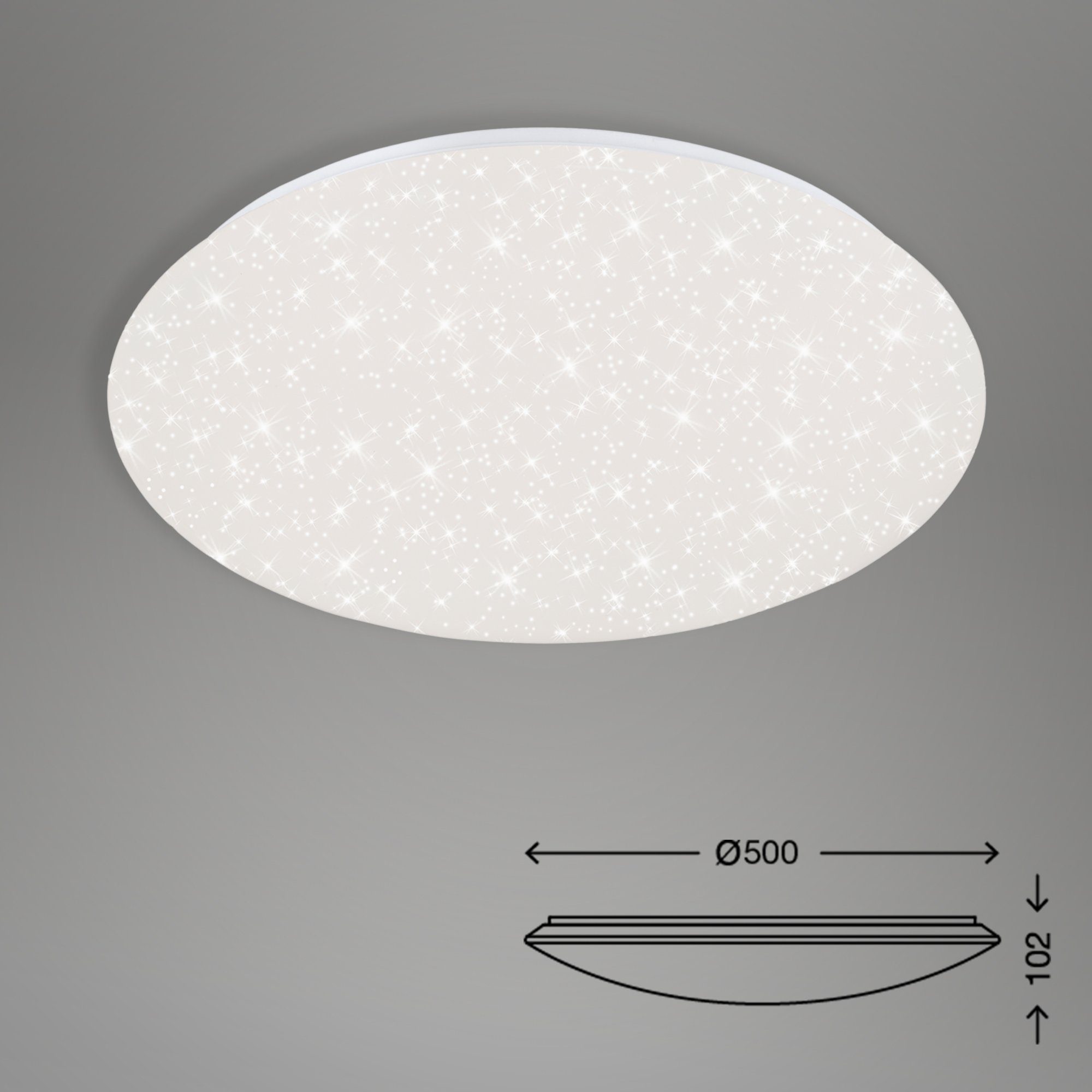 verbaut, Sternenhimmel, Neutralweiß, Fernbedienung, Deckenlampe, Wohnzimmer, Tageslichtweiß, Farbtemperatursteuerung, Leuchten Schlafzimmer, Deckenleuchte LED 3328-016, Kaltweiß, LED CCT Briloner fest 48,5x7,5cm, Küche Warmweiß, Weiß, 38W, Nachtlicht, dimmbar,