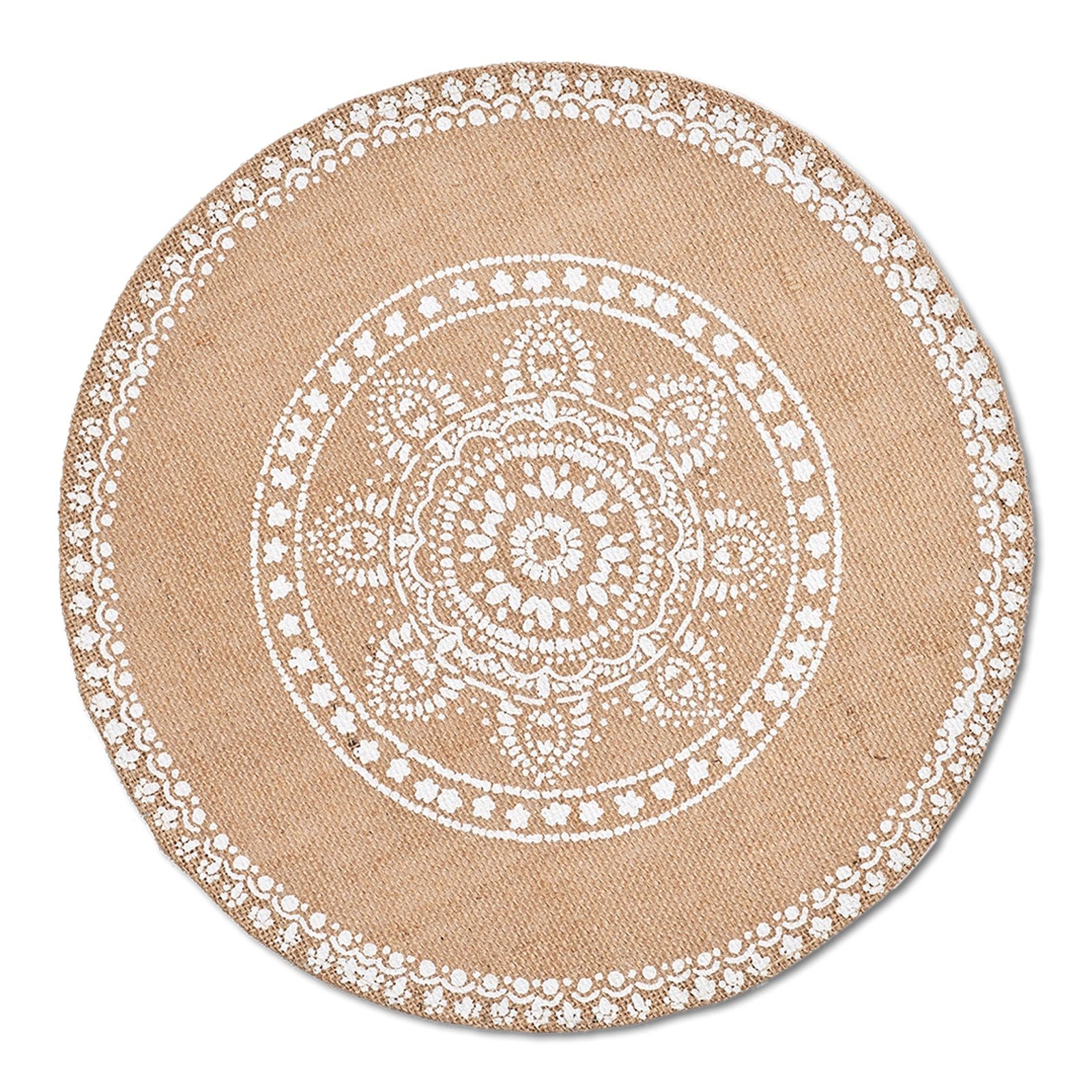 Platzset Platzmatte Mandala Jute, rund