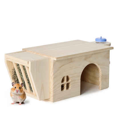 Navaris Tierhaus Hamsterhaus aus Holz - Hamsterversteck - Holzhaus Hamster