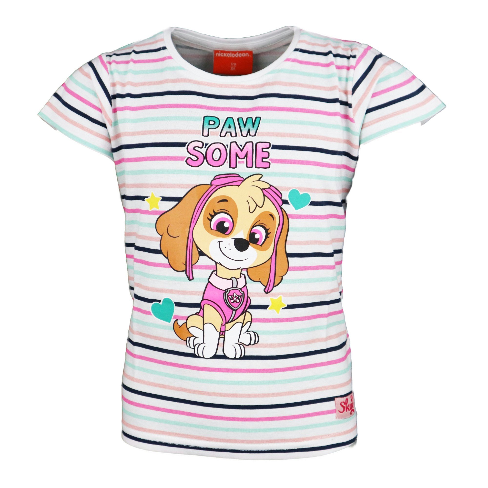 bis T-Shirt Mädchen Baumwolle Print-Shirt 98 128, PATROL Kinder PAW Skye 100% Gr.