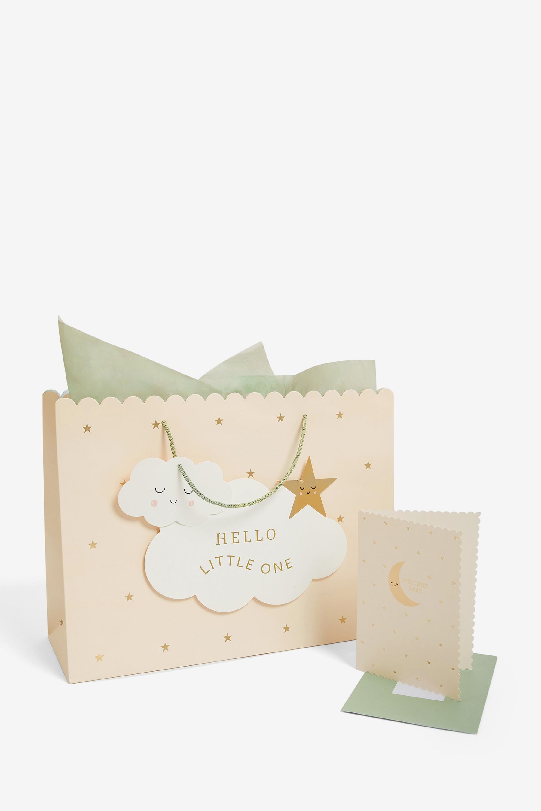 Next Geschenkpapier Baby-Geschenktasche und Karte im Set Wolke, (1St)