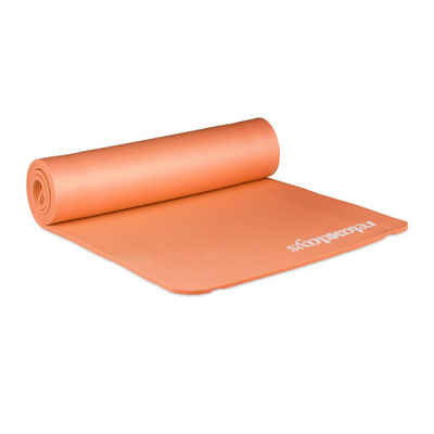 relaxdays Yogamatte Yogamatte 1 cm dick einfarbig, Orange