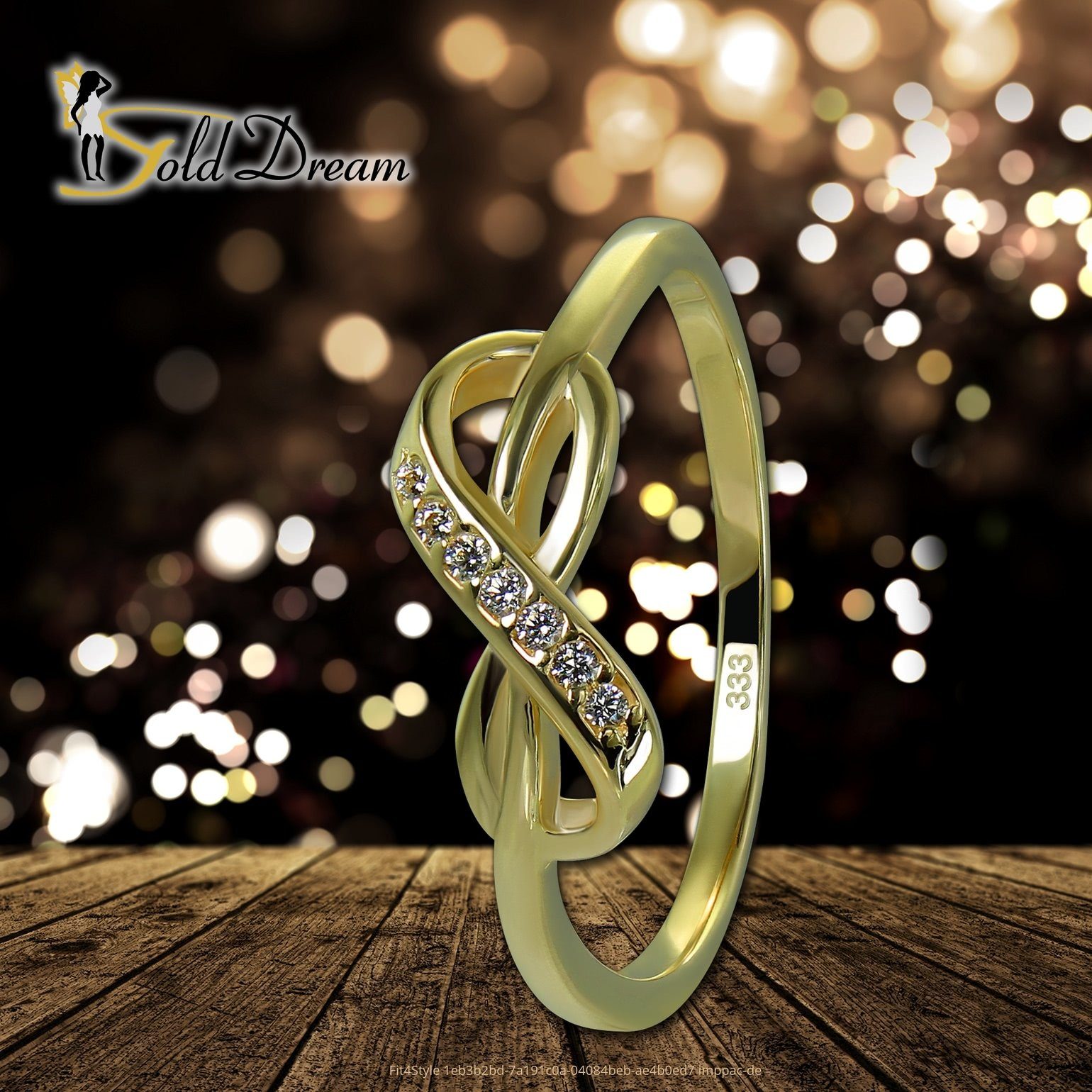 - (Fingerring), 333 Farbe: Gr.54 Infinity GoldDream Gold Ring Goldring Infinity gold, GoldDream Ring Gelbgold Karat, weiß Damen 8