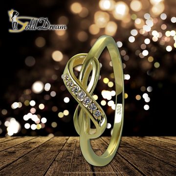 GoldDream Goldring GoldDream Gold Ring Infinity Gr.54 (Fingerring), Damen Ring Infinity, 54 (17,2), 333 Gelbgold - 8 Karat, gold, weiß