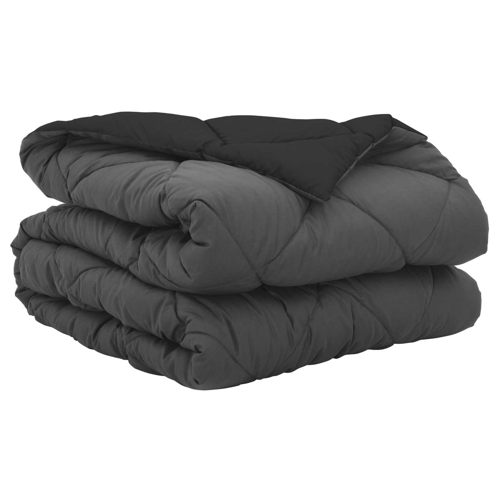 vidaXL Baumwollbettdecke Sommerdecke 200 x 135 cm Sommer 200 gsm Schwarz und Anthrazit, Bezug: Mikrofaser