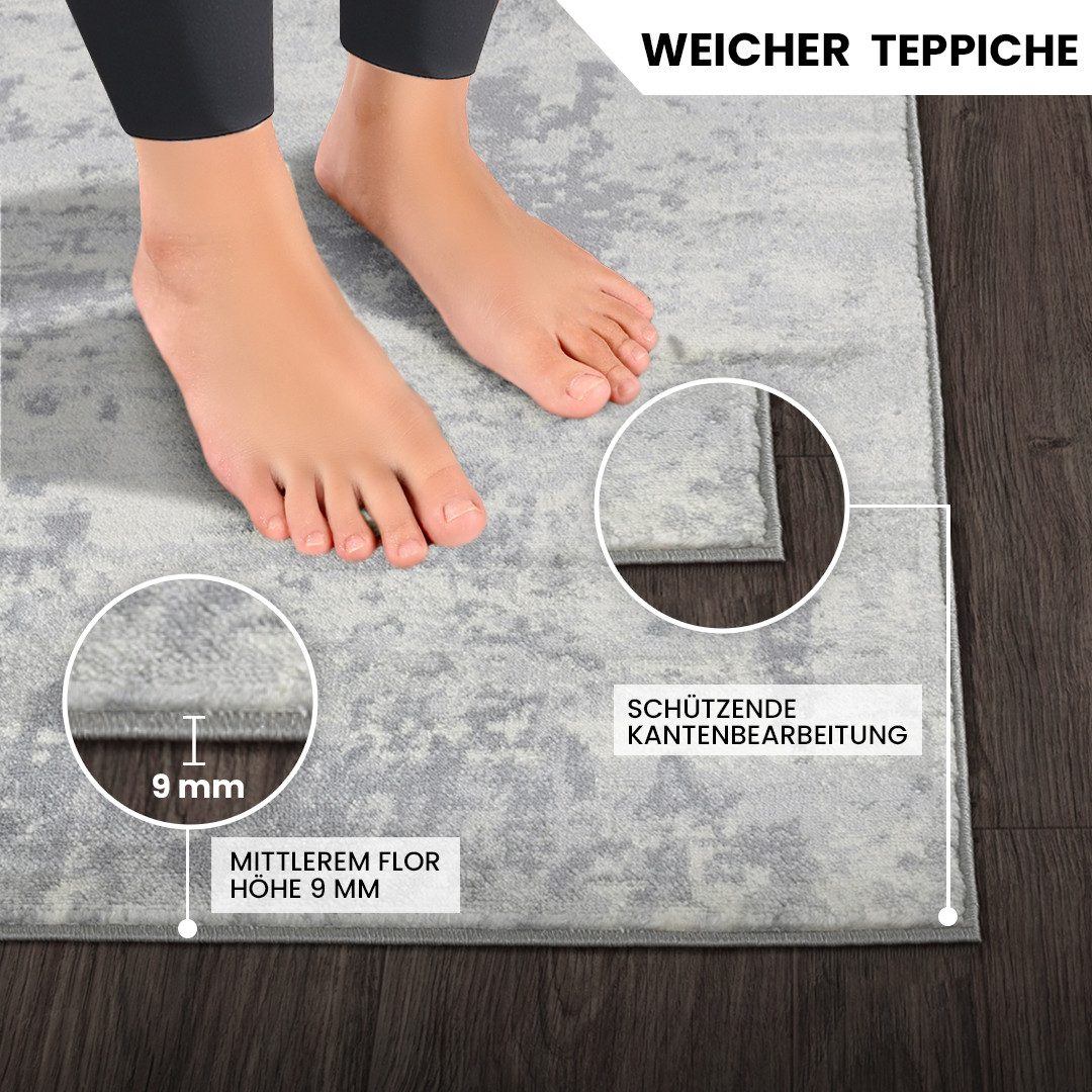 Livabliss Teppich DALI, rechteckig, Höhe: 11 mm, Moderner Designerteppich in Marmor Optik, Kurzflor Wohnzimmerteppich