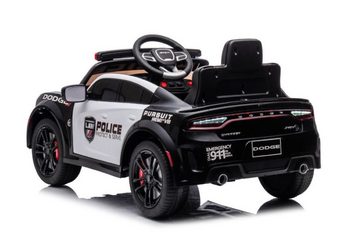 ES-Toys Elektro-Kinderauto Kinderauto Dodge Polizei, Belastbarkeit 30 kg, Sirene, Polizei-Lichter, Fernbedienung