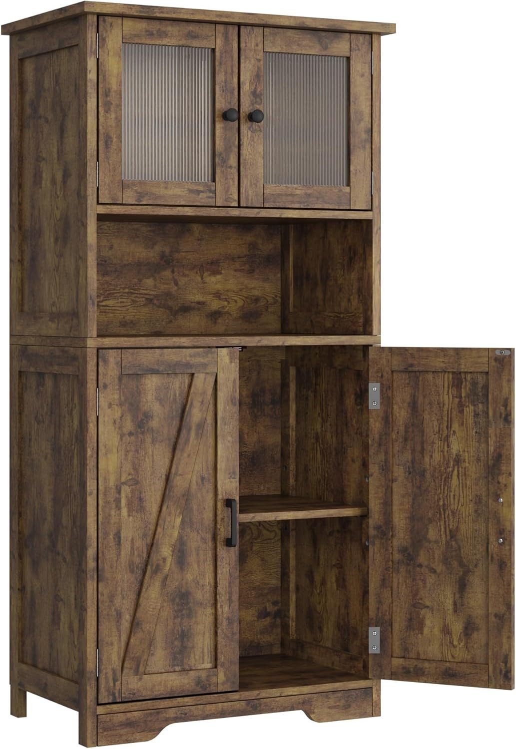 GarveeMore Hochschrank 128cm Badezimmerschrank mit 4 günstig online kaufen