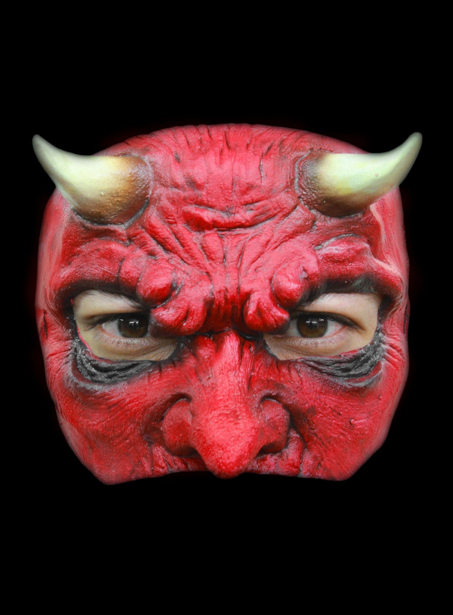 Ghoulish Productions Verkleidungsmaske Teufelsgesicht Halbmaske, Charakteristisches Satan Antlitz
