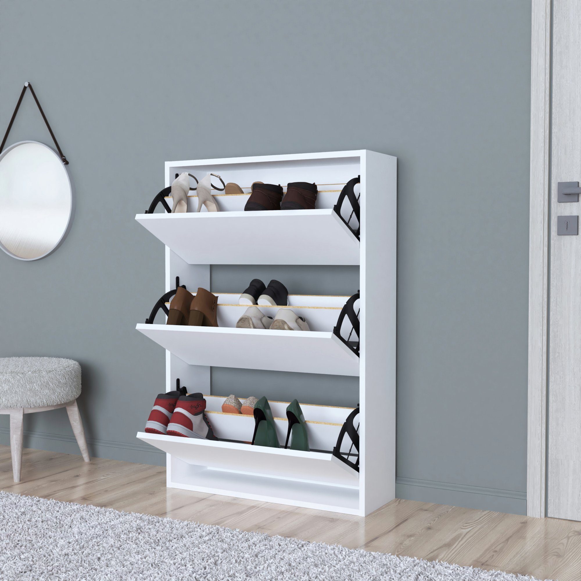 en.casa Schuhschrank »Aurskog« mit Kipptüren 110x735x24cm günstig online kaufen