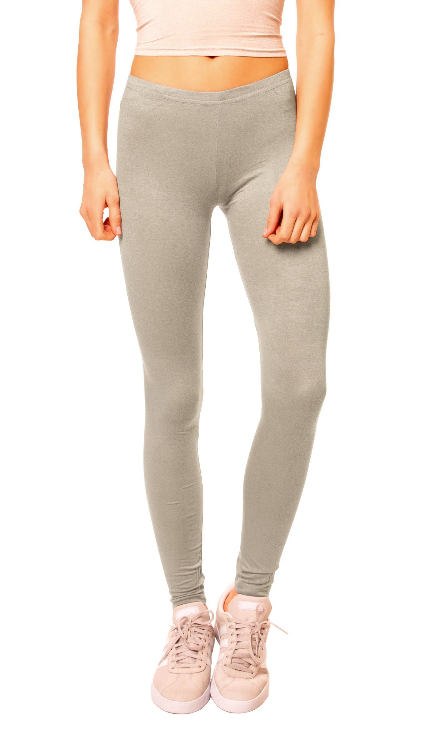 Muse Leggings Basic Leggings lang LG08 Taupe