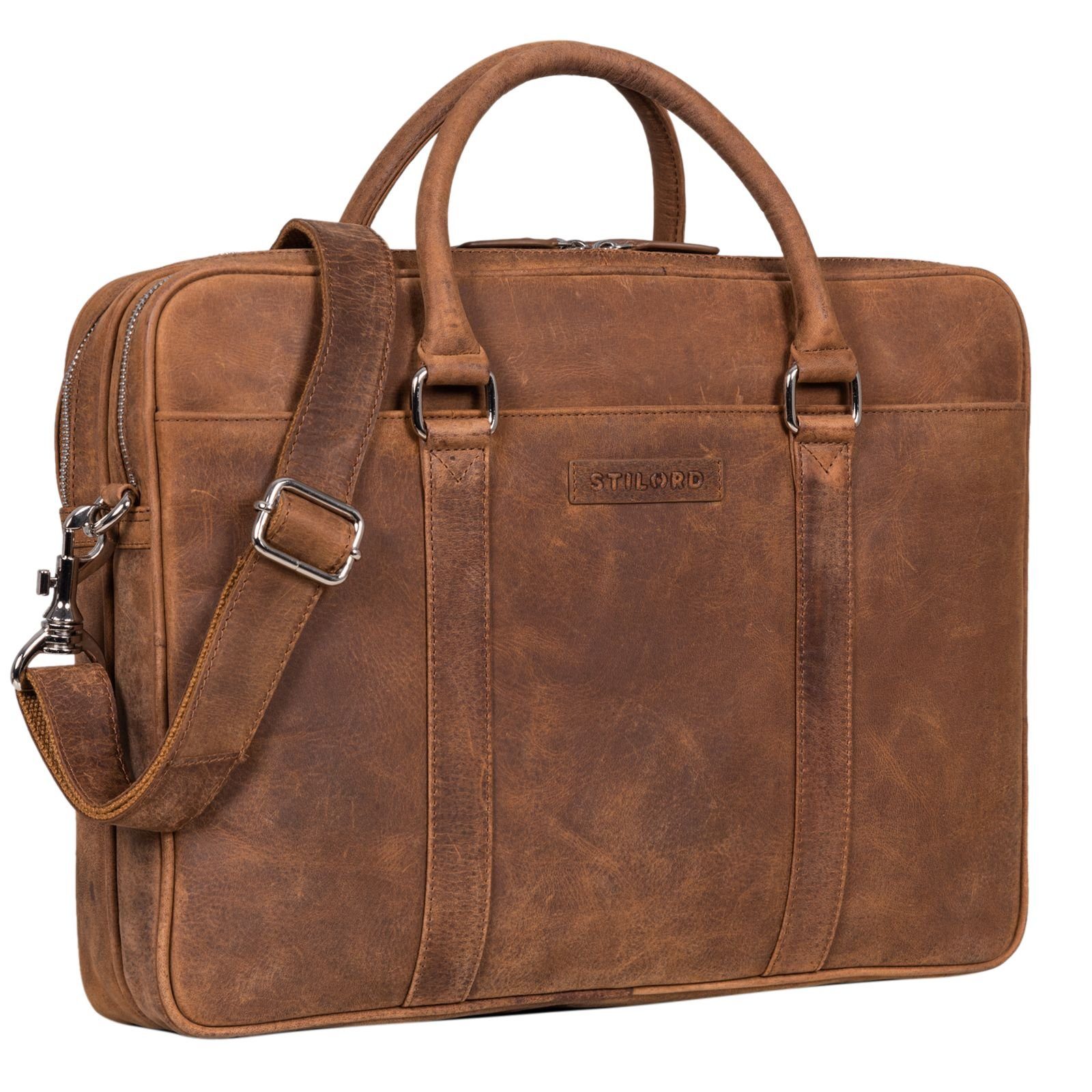 STILORD Laptoptasche "Caleb" Laptop Tasche 16 Zoll Leder Vintage
