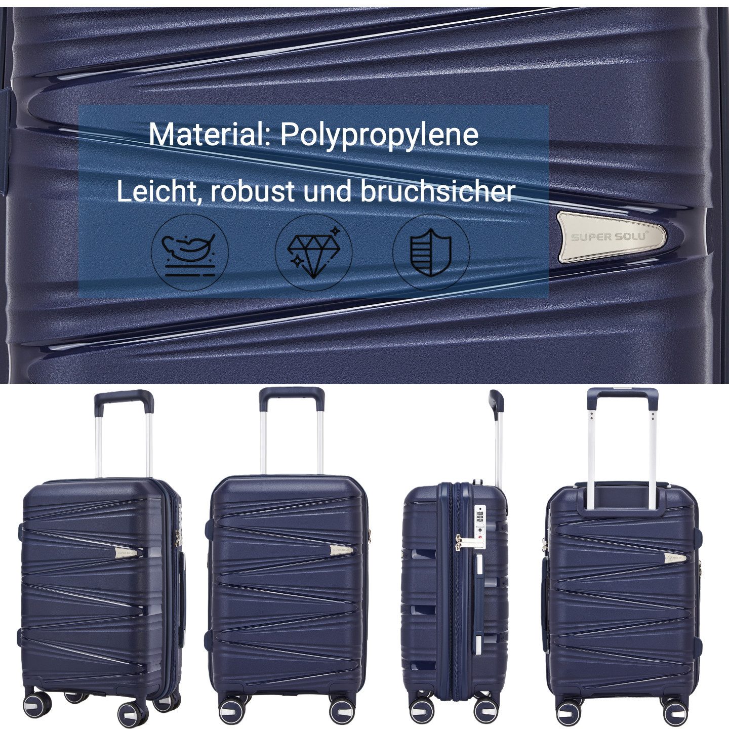 Super Solu Hartschalen-Trolley XL 74cm Polypropylen Koffer, Reisekoffer Erw günstig online kaufen