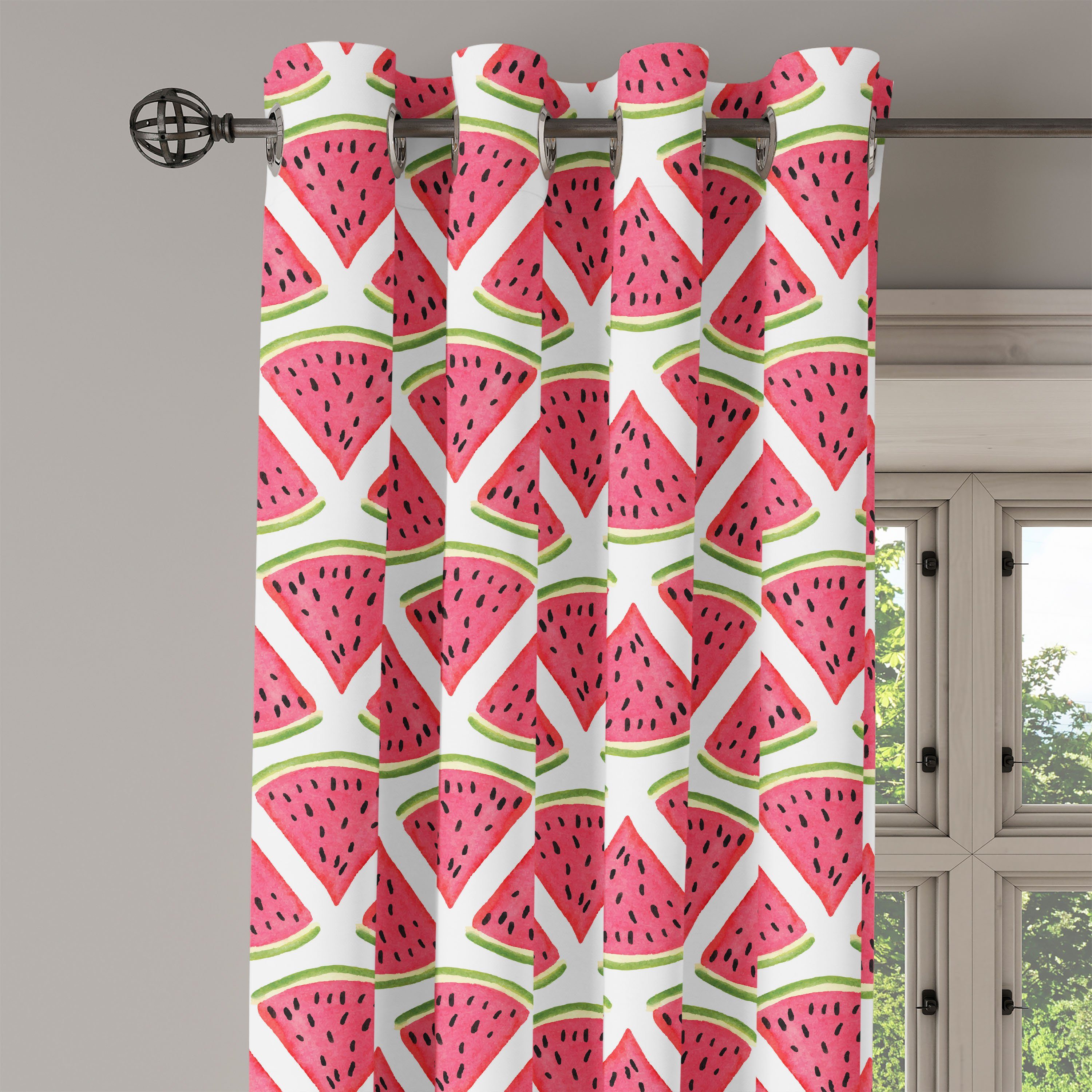 Wohnzimmer, Abakuhaus, Seed Dekorative 2-Panel-Fenstervorhänge Früchte Gardine Schlafzimmer Watermelon für