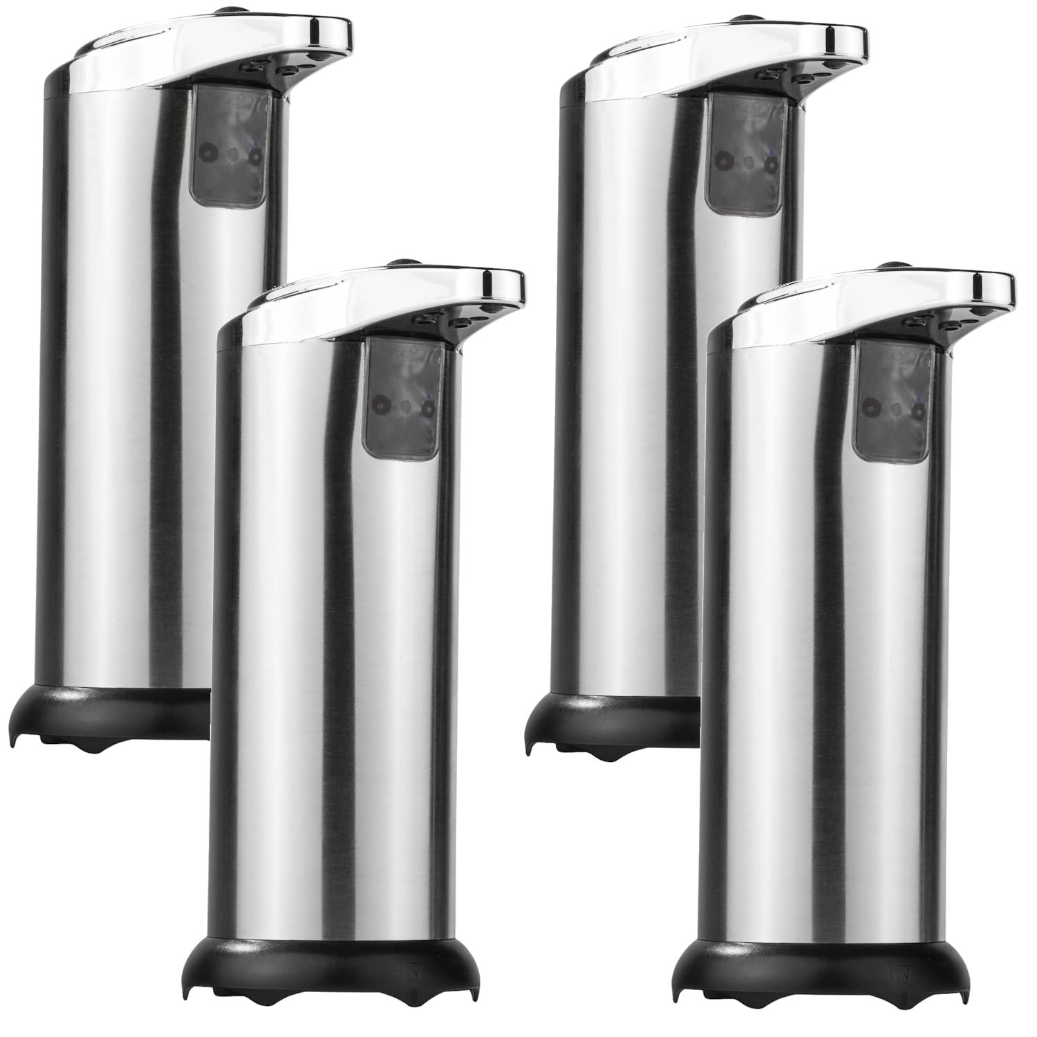 Haushalt International Seifenspender Automatischer Seifenspender Desinfektionspender (gib Seife flüssig ab), (4-tlg), aus Edelstahl und Chrom mit Infrarotsensor