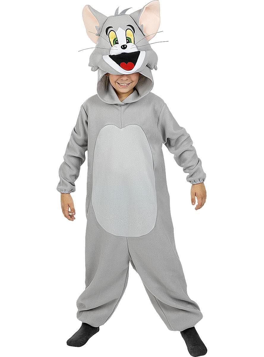 Funidelia Kostüm Tom & Jerry – Tom Kostüm für Kinder, Der freche Comic-Kater als Kapuzenoverall