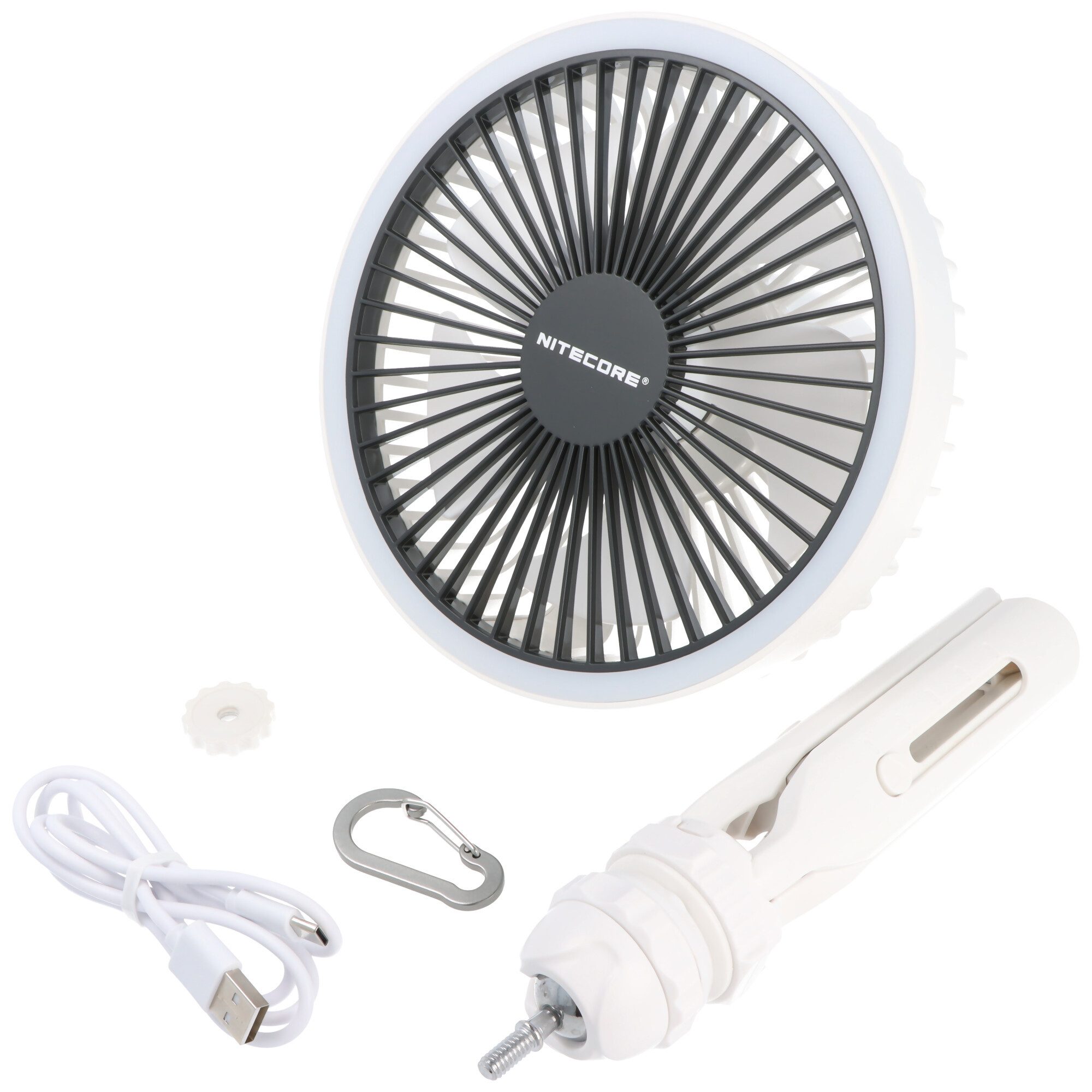 Nitecore Tischventilator Nitecore Ventilator NEF10, Akku-Ventilator, mit LED-Leuchtring und Po