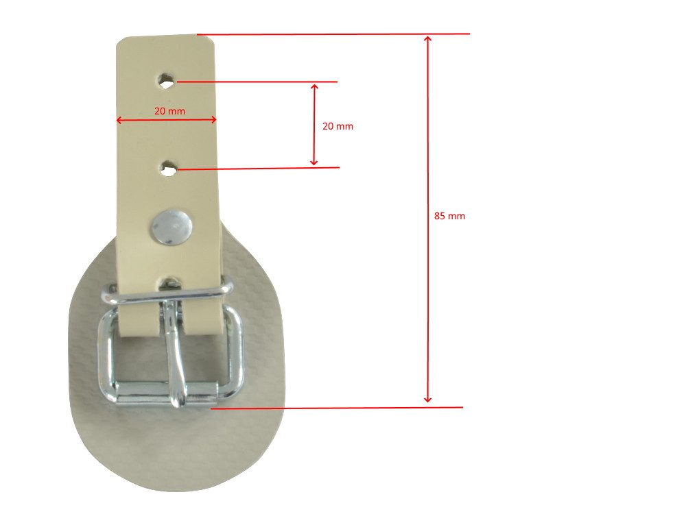 Miederhoff Anhänger 20x Schnallkappe mit Rollschnalle und Scheuerunterlage, beige, Vers. 1